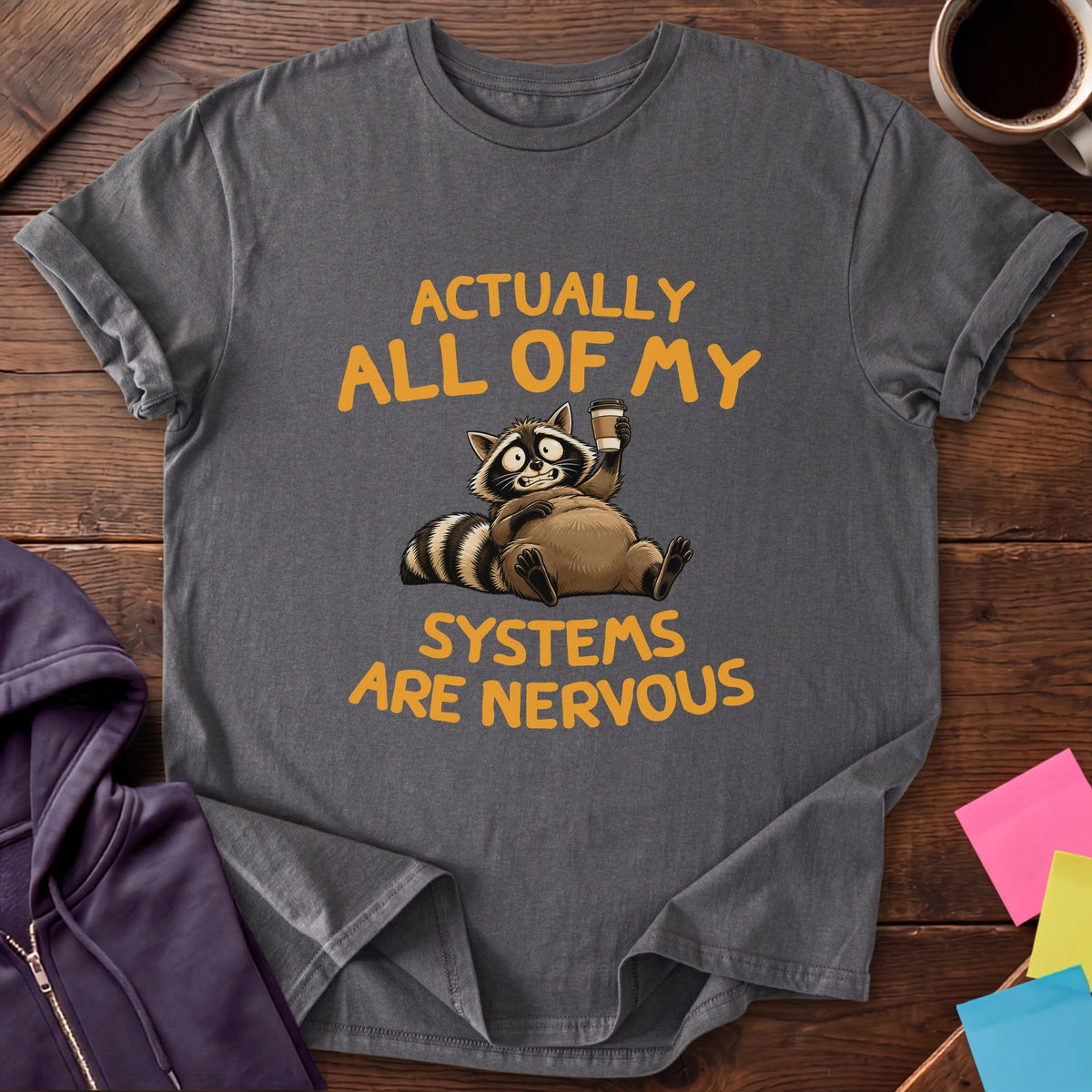 All Systems Nervous T-Shirt — Charcoal