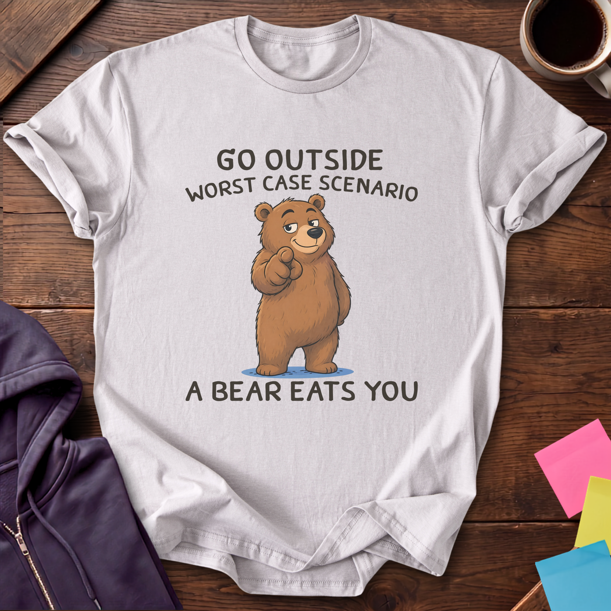 Bear Eats You T-Shirt — Ice Grey