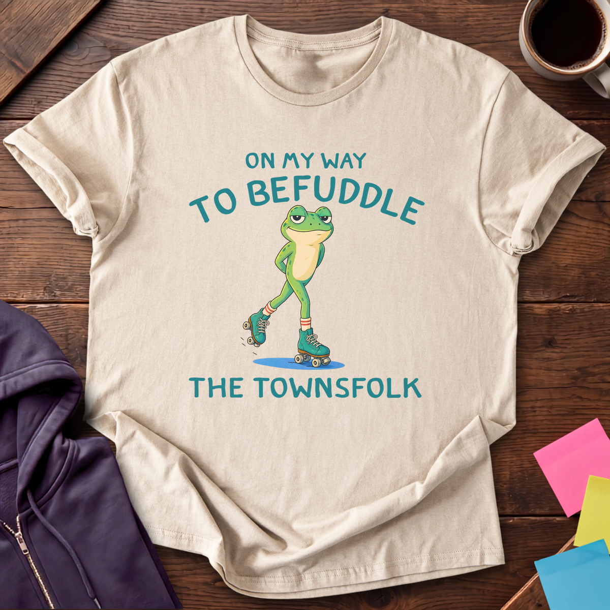 Befuddle Townsfolk T-Shirt — Sand