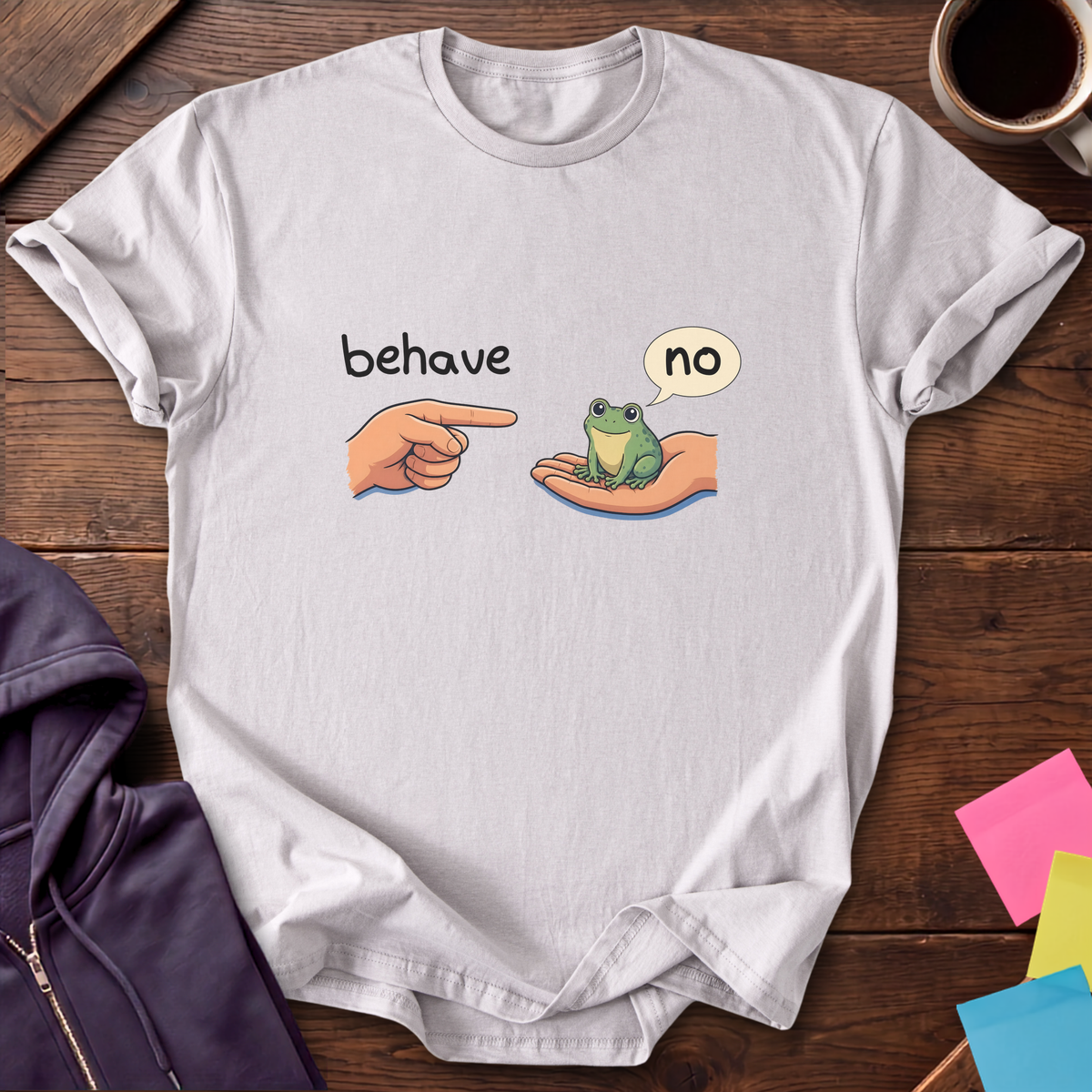 Behave No Frog T-Shirt — Ice Grey