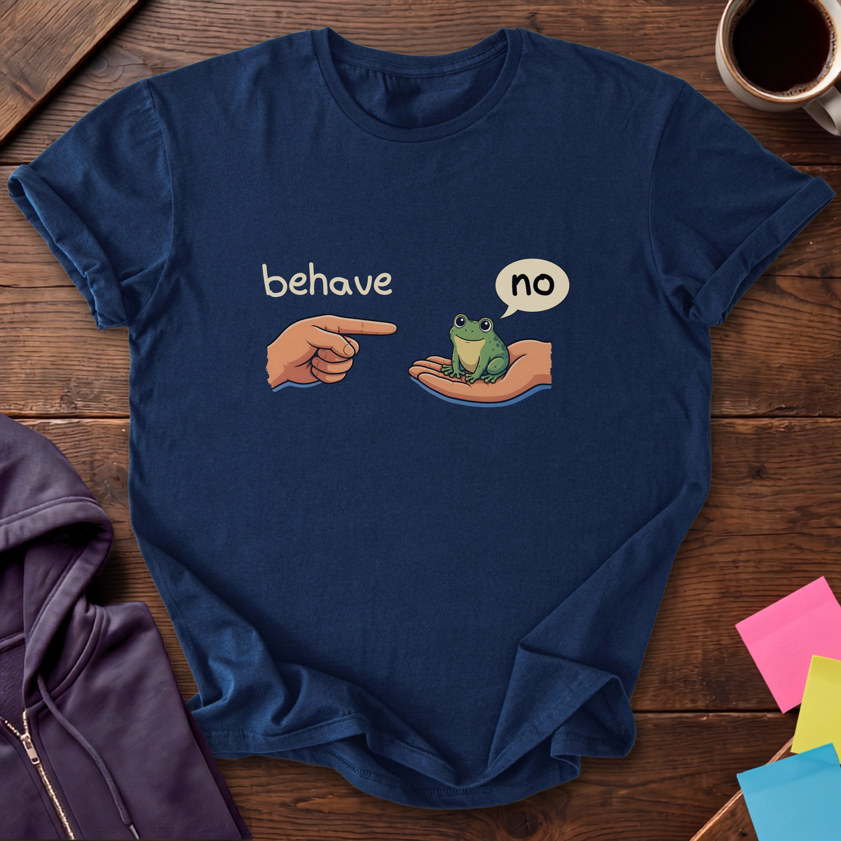 Behave No Frog T-Shirt — Navy