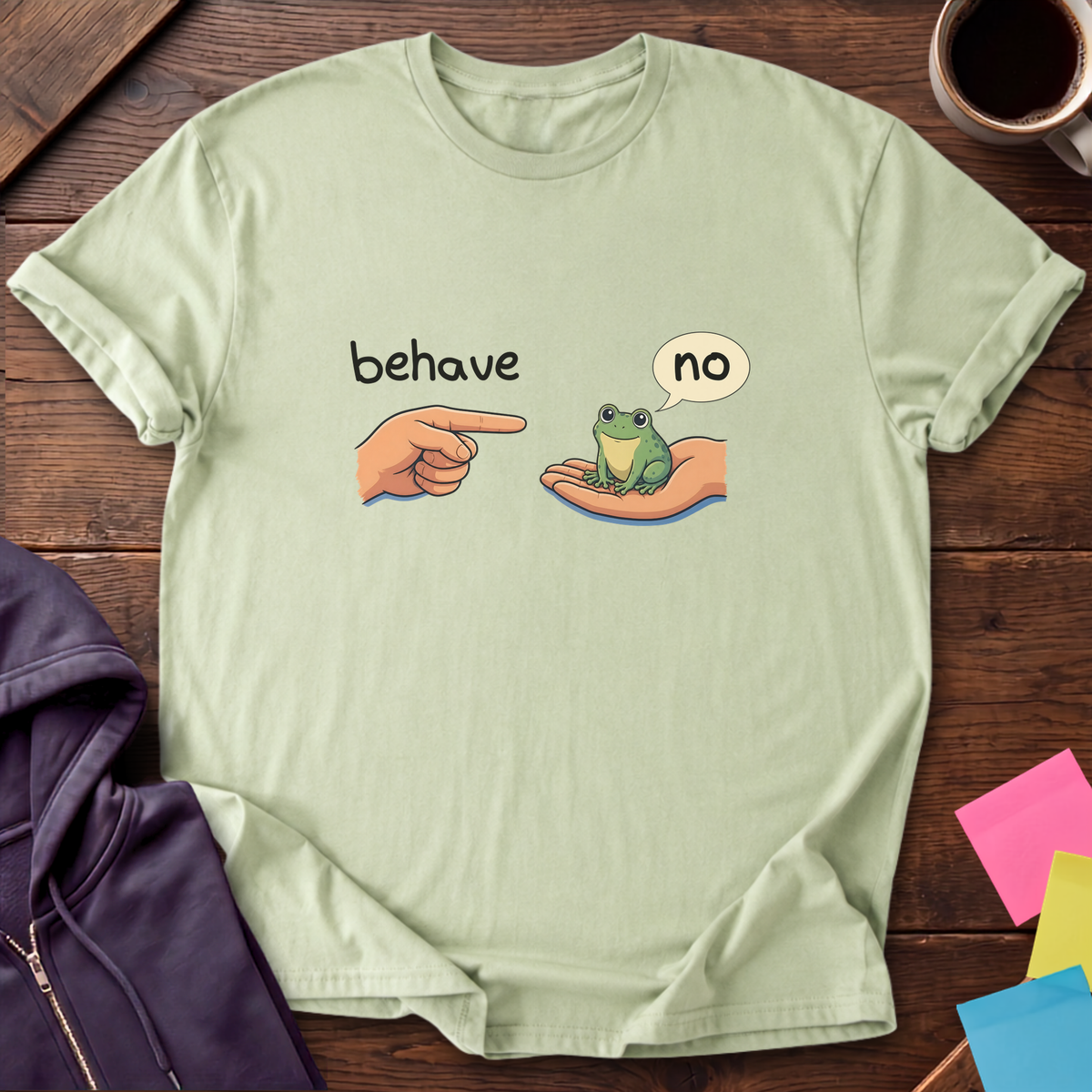 Behave No Frog T-Shirt — Pistachio