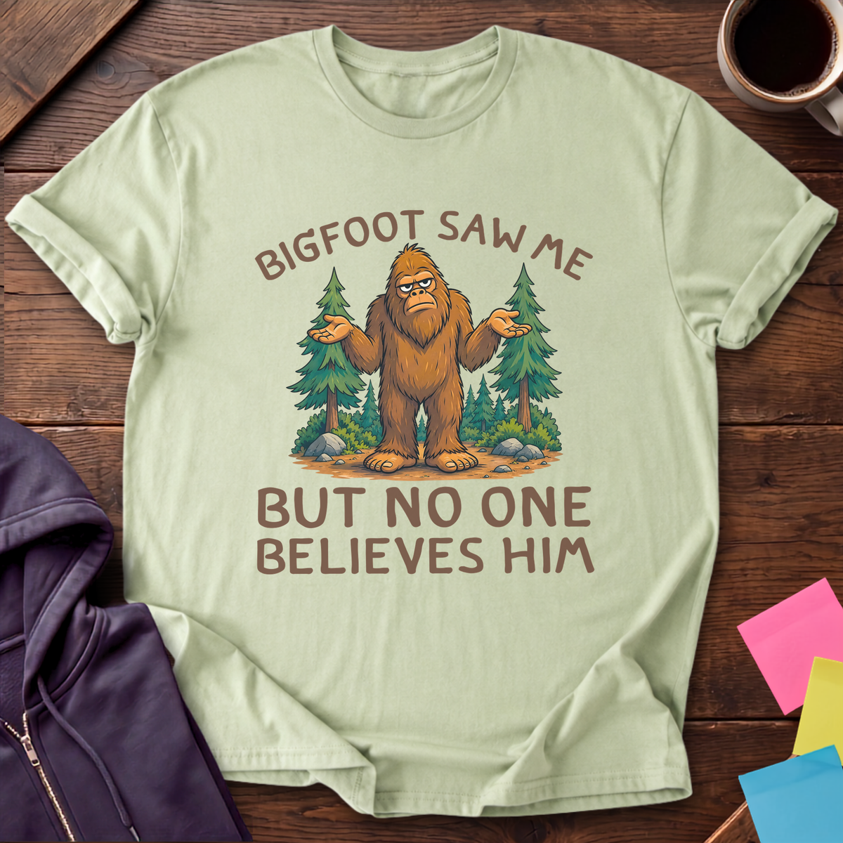Bigfoot Saw Me T-Shirt — Pistachio
