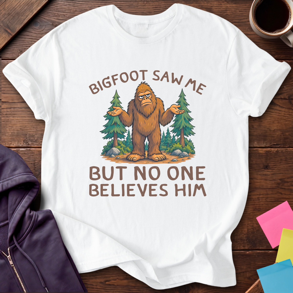Bigfoot Saw Me T-Shirt — White