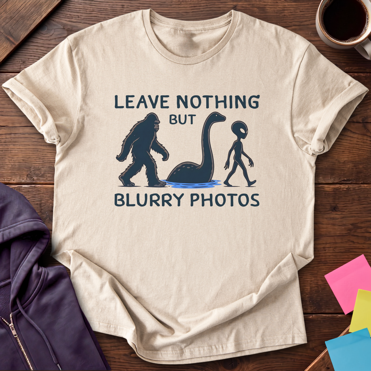 Blurry Photos Club T-Shirt — Sand