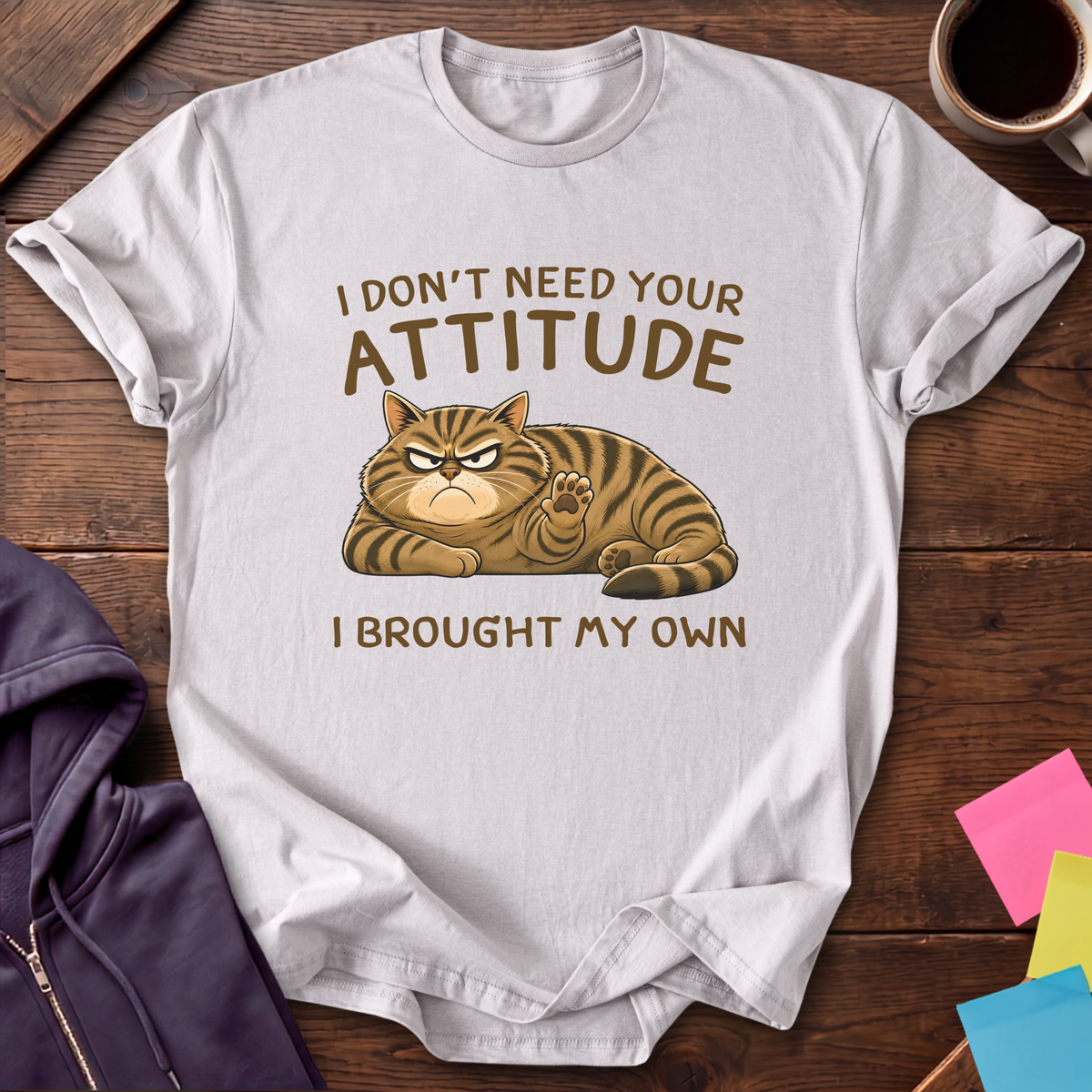 Brought My Own Attitude T-Shirt — Ice Grey