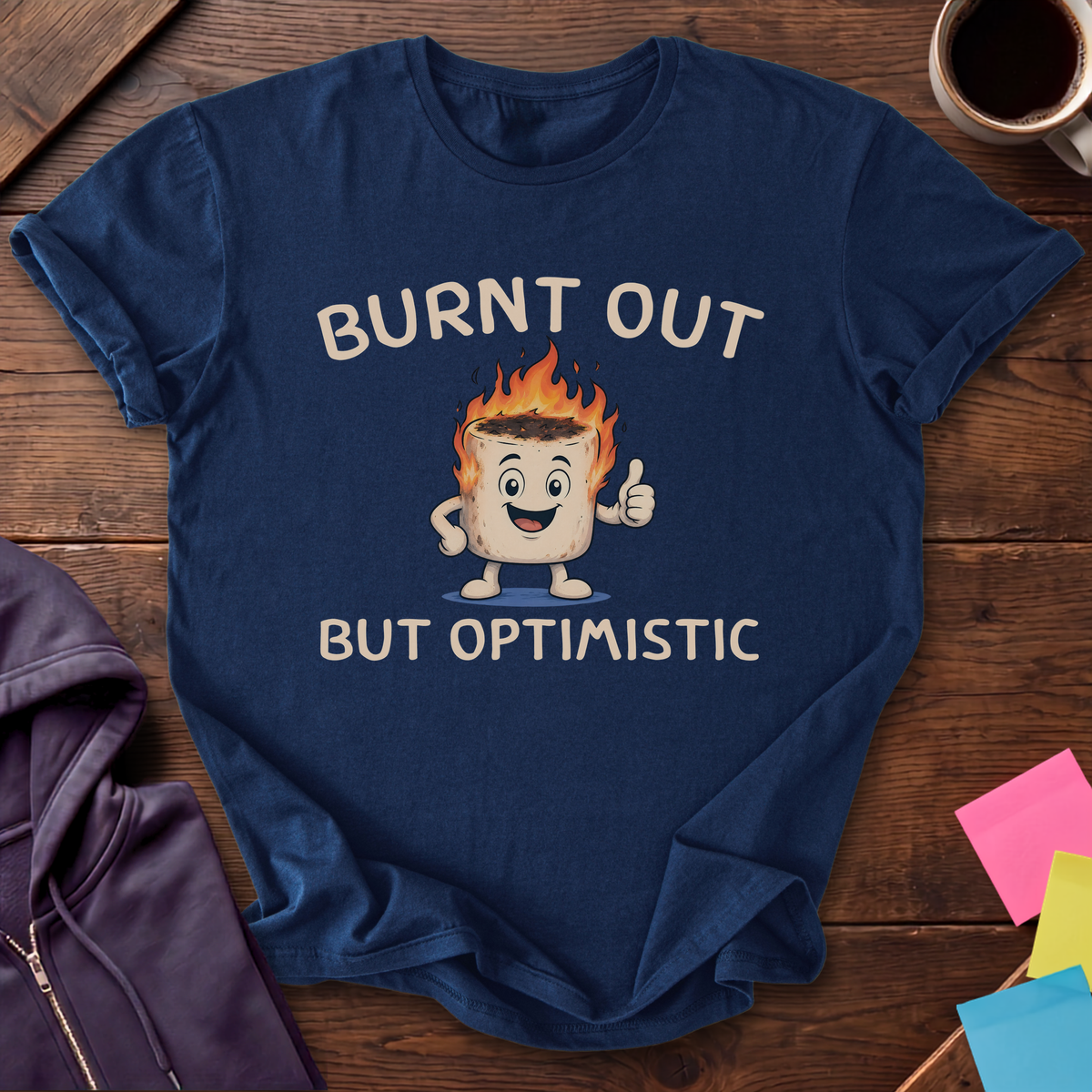 Burnt Out Marshmallow T-Shirt — Navy