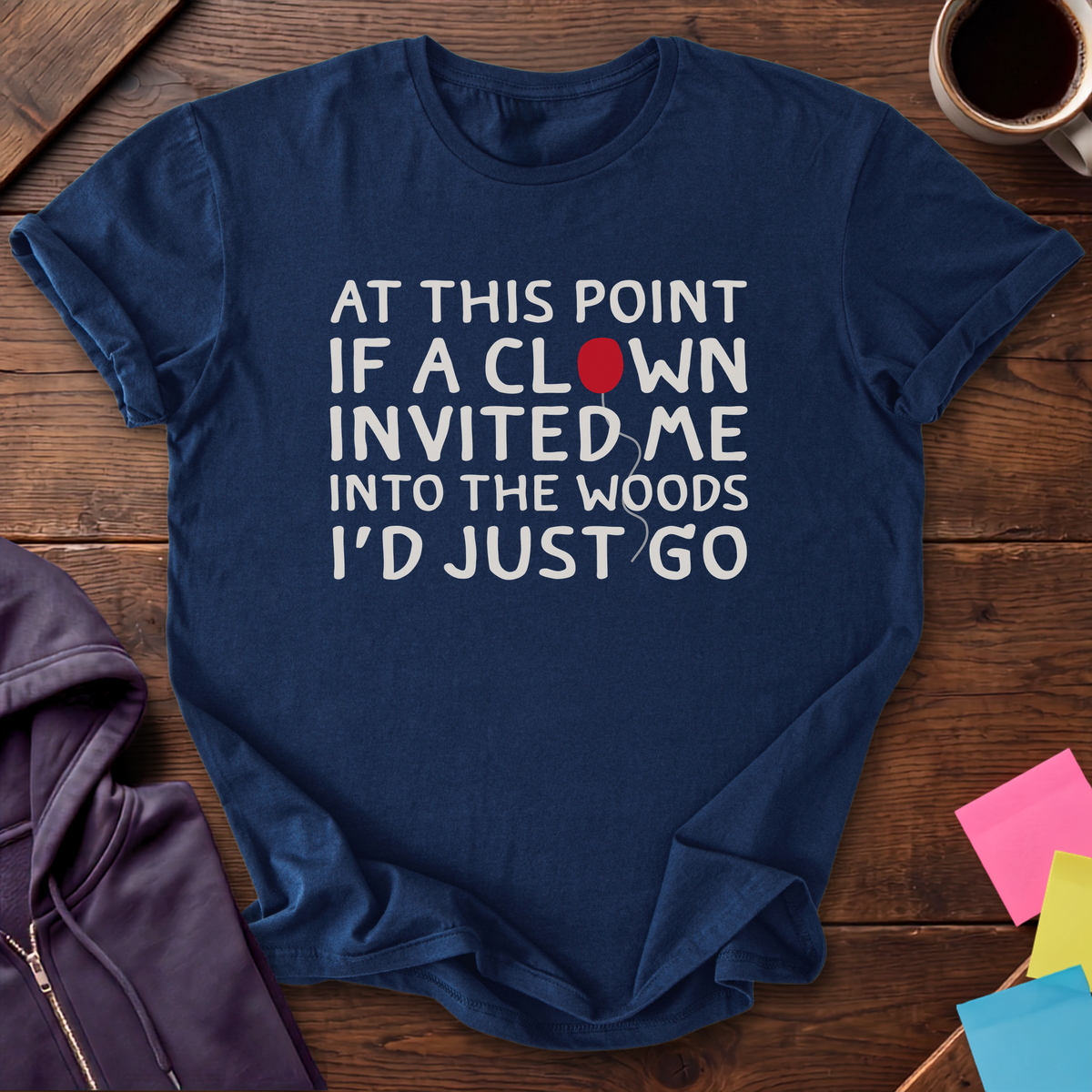 Clown Invited Me T-Shirt — Navy