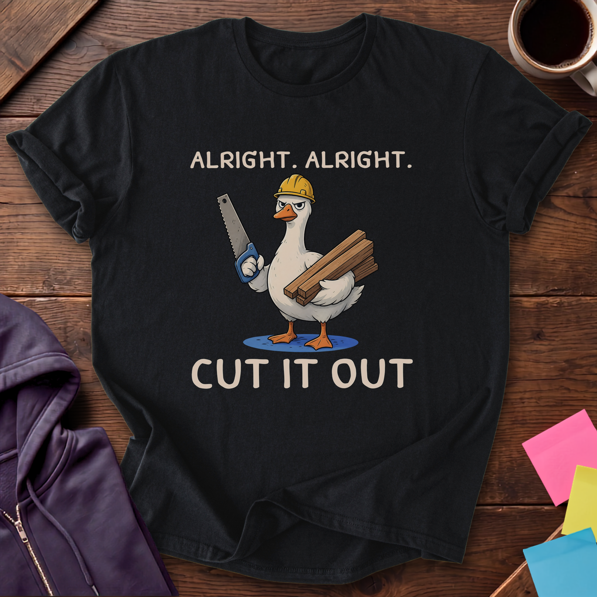 Cut It Out Goose T-Shirt — Black
