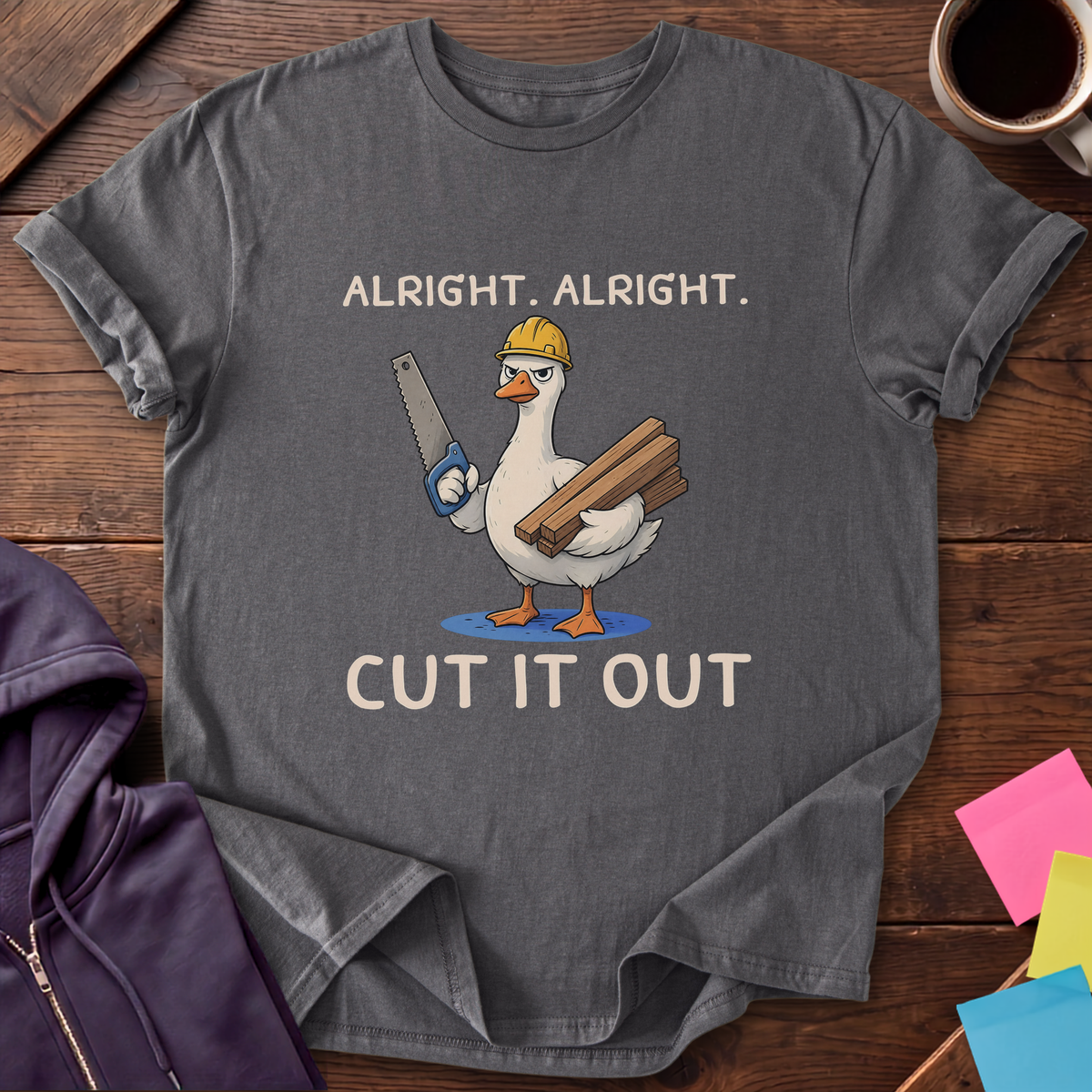 Cut It Out Goose T-Shirt — Charcoal