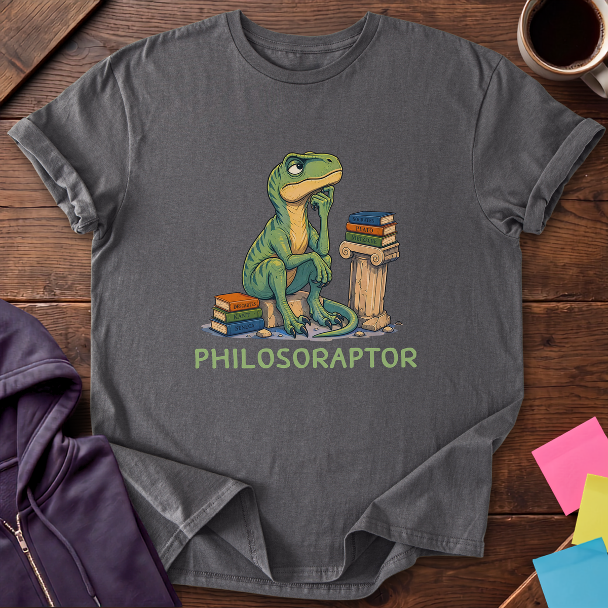 Deep Thoughts By Raptor T-Shirt — Charcoal