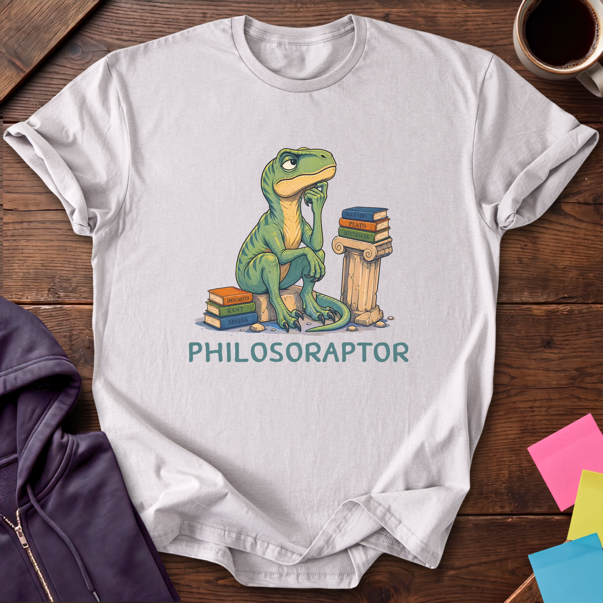 Deep Thoughts By Raptor T-Shirt — Ice Grey
