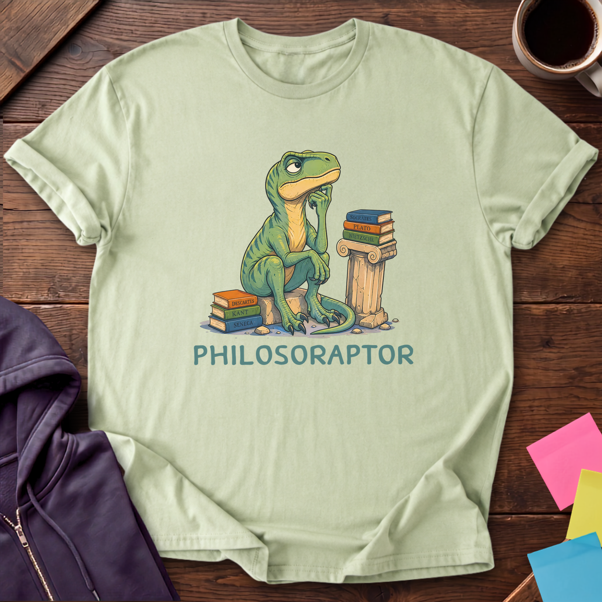 Deep Thoughts By Raptor T-Shirt — Pistachio