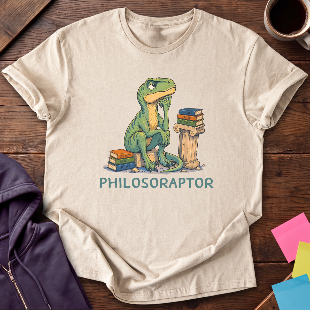 Deep Thoughts By Raptor T-Shirt — Sand
