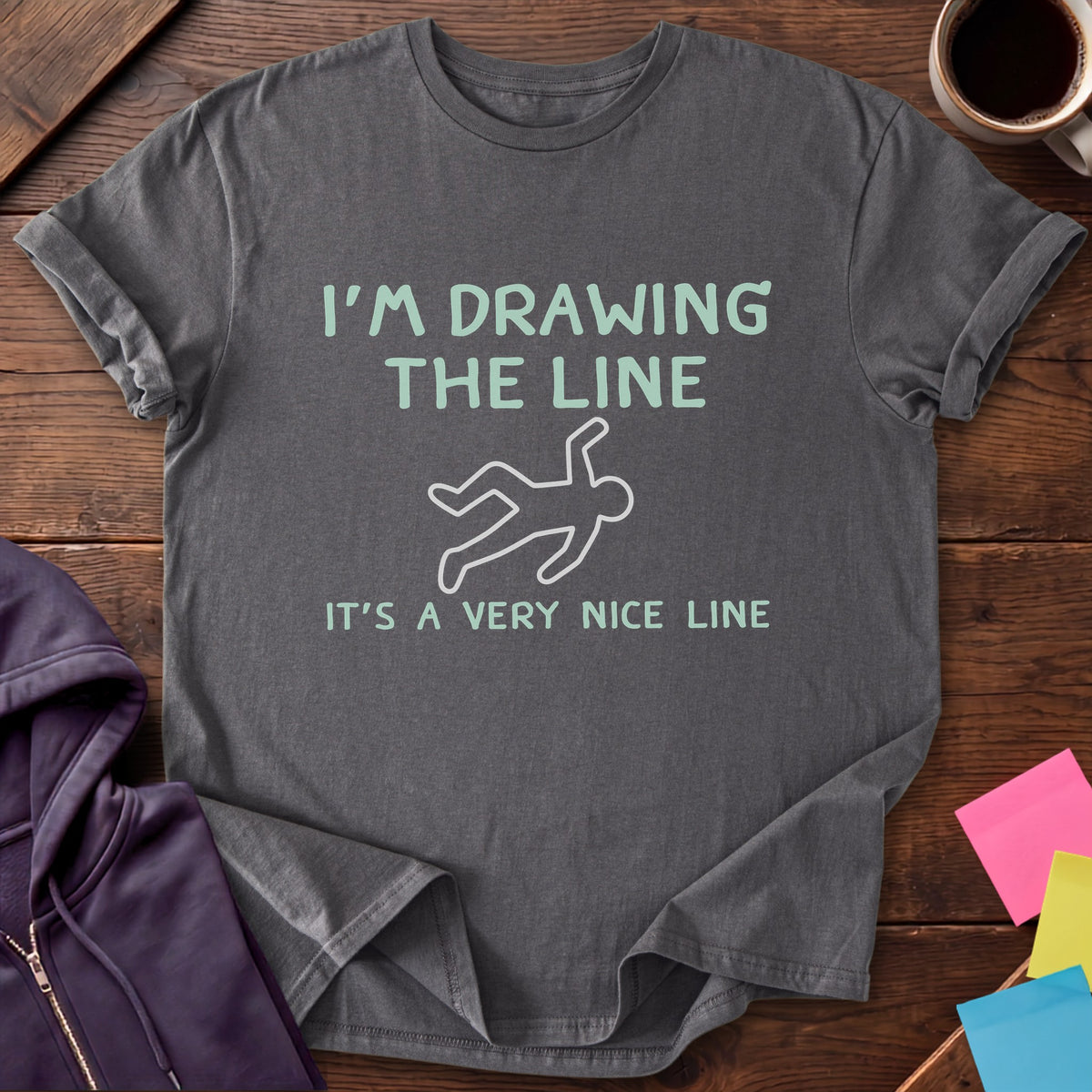Drawing The Line T-Shirt — Charcoal