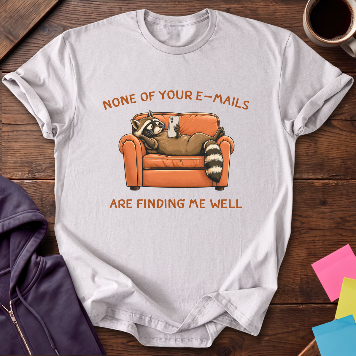 Emails Finding Me Well T-Shirt — Ice Grey
