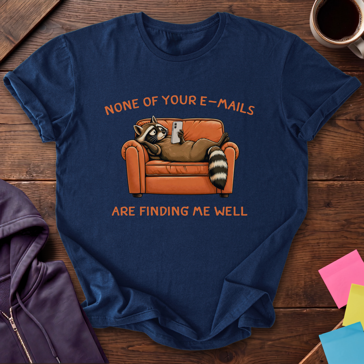 Emails Finding Me Well T-Shirt — Navy