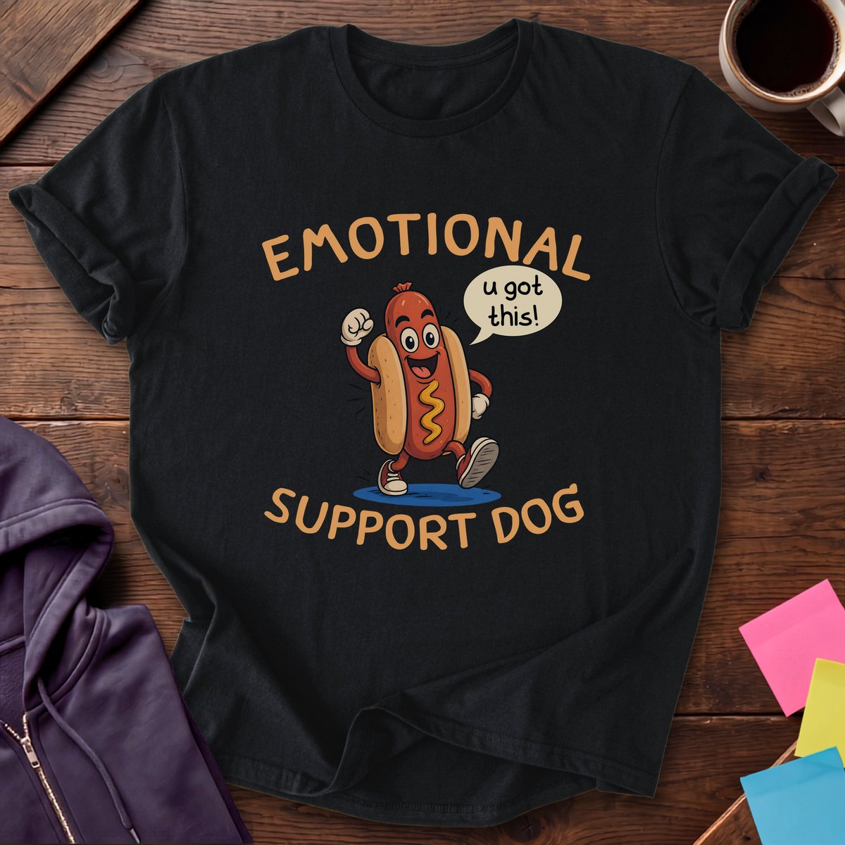 Emotional Support Dog T-Shirt — Black
