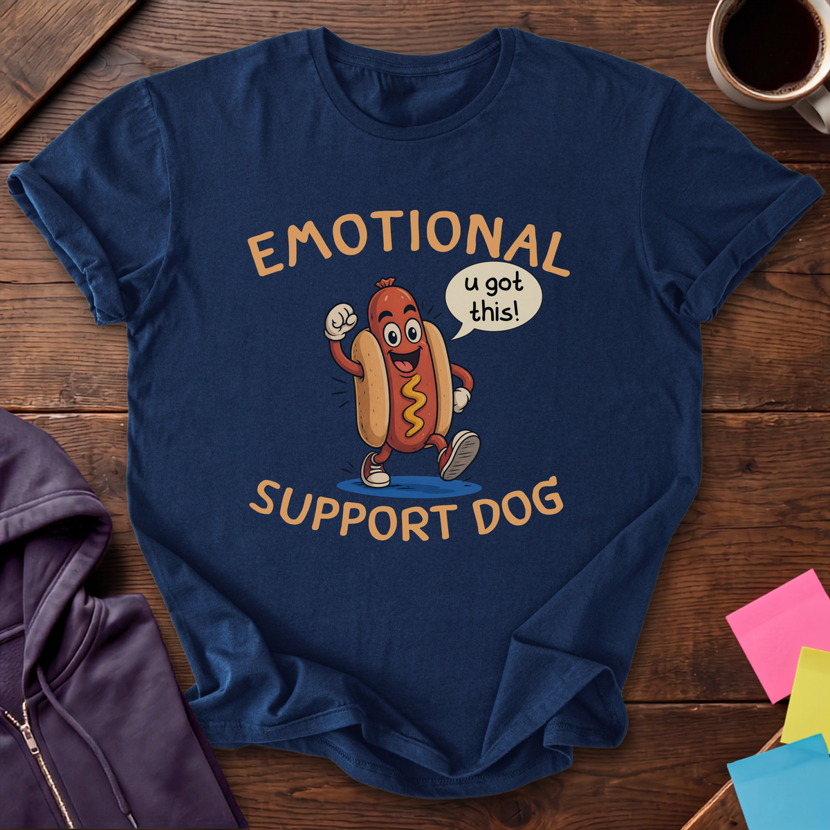 Emotional Support Dog T-Shirt — Navy