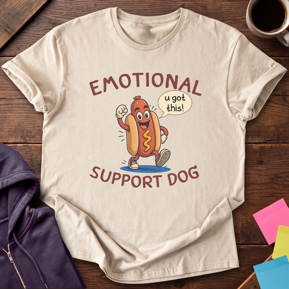 Emotional Support Dog T-Shirt — Sand