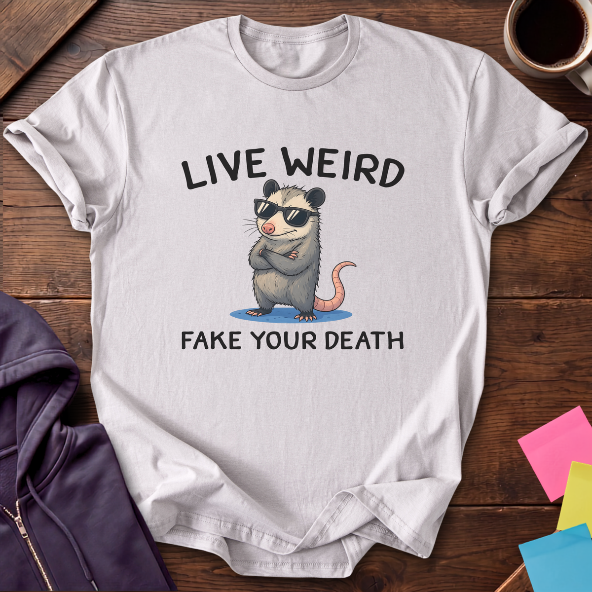 Fake Your Death T-Shirt — Ice Grey