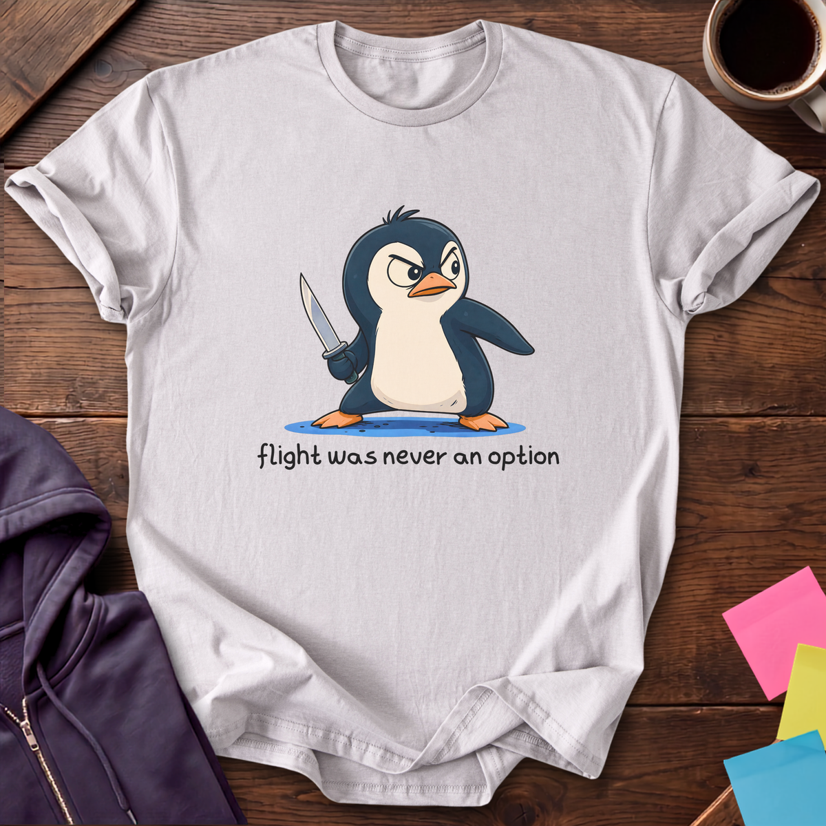 Flight Was Never An Option T-Shirt — Ice Grey