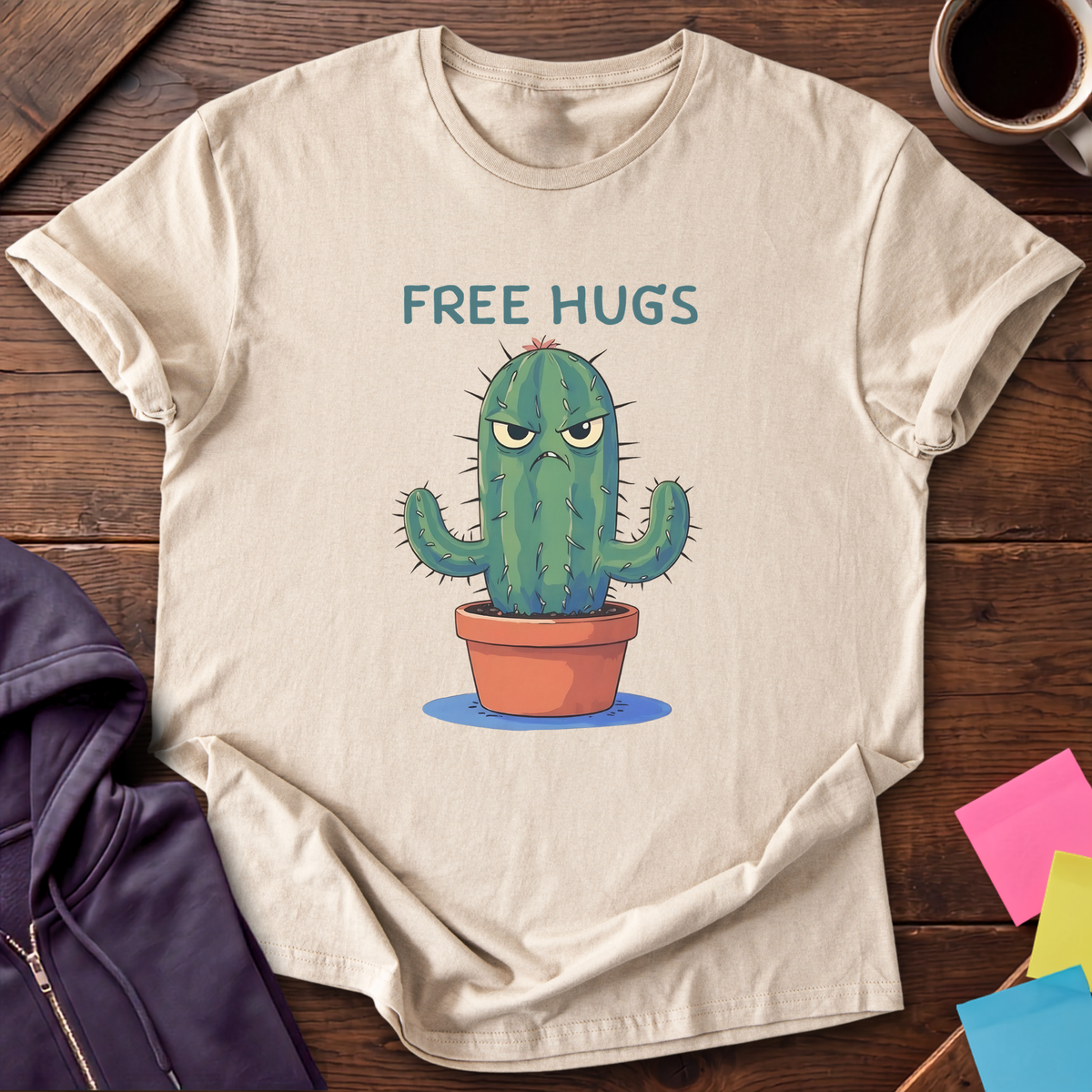 Free Hugs T-Shirt — Sand