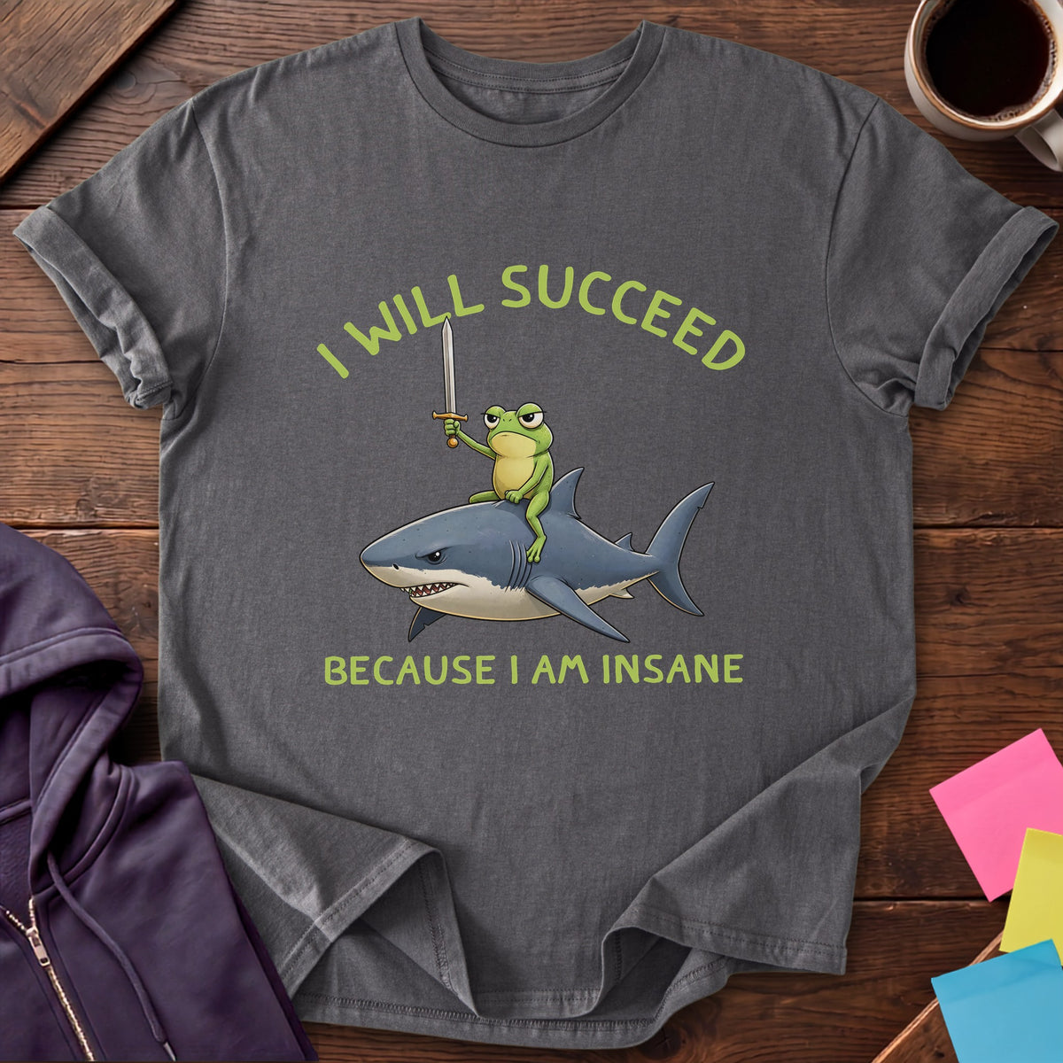 Frog Will Succeed T-Shirt — Charcoal