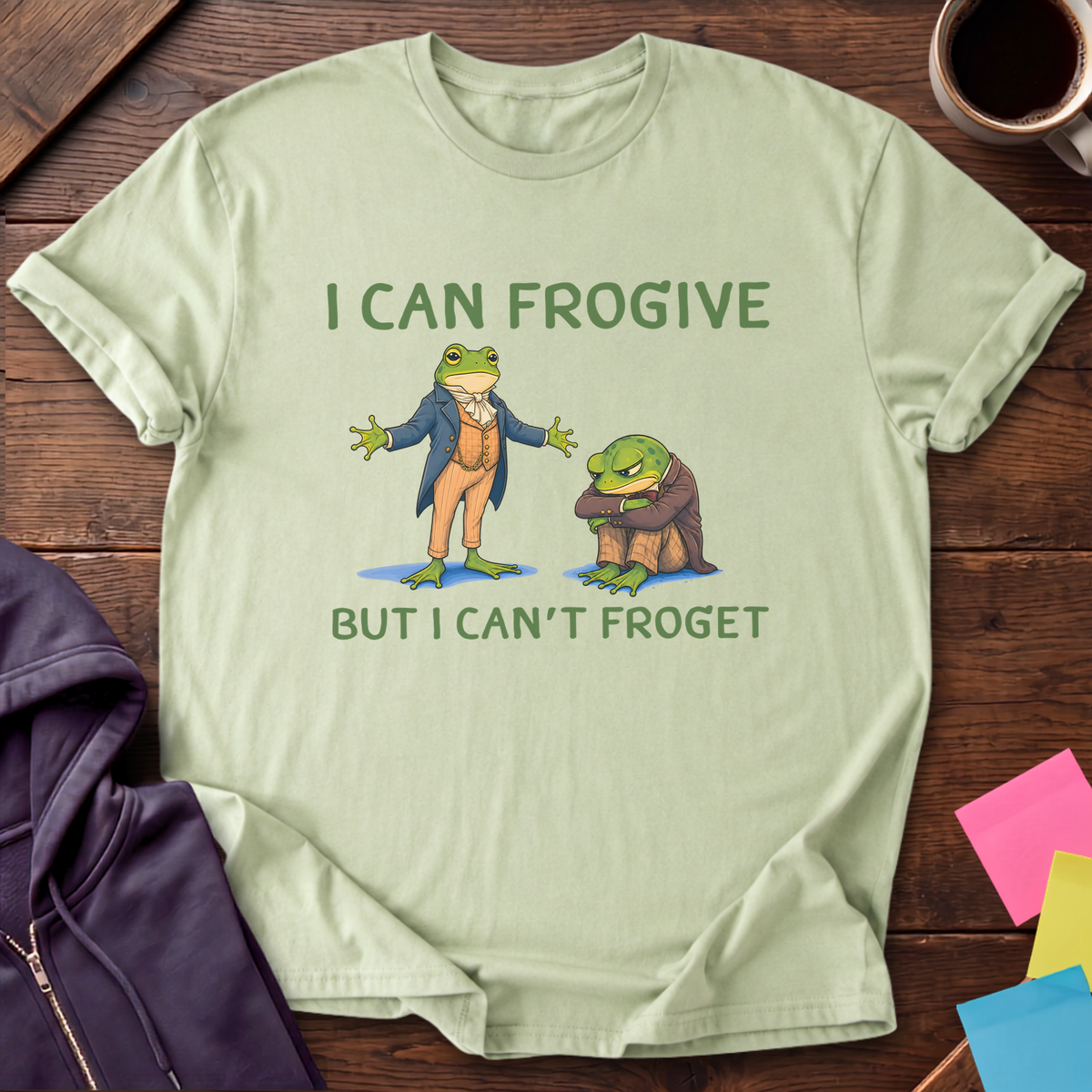 Frogive Not Froget T-Shirt — Pistachio