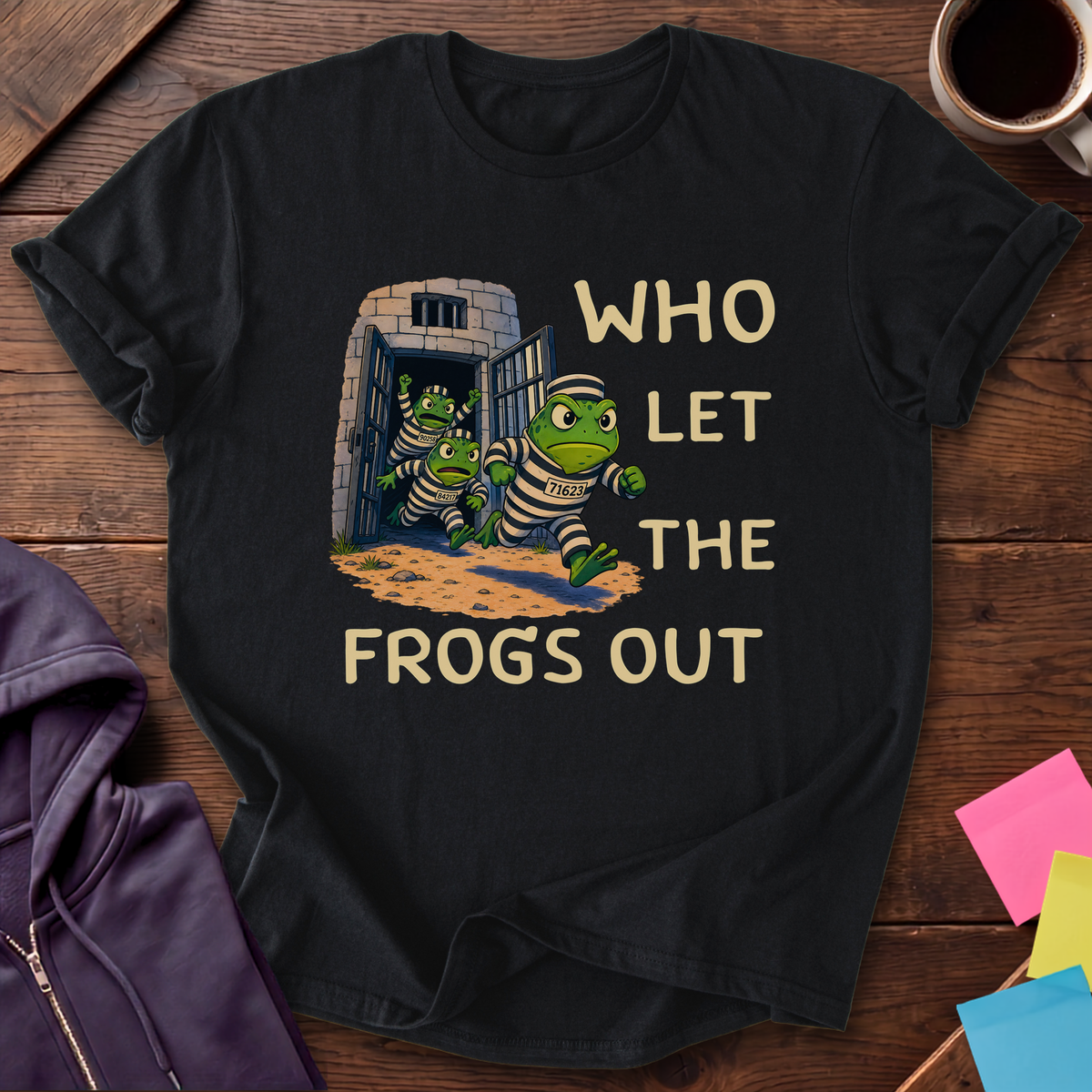 Frogs Out T-Shirt — Black