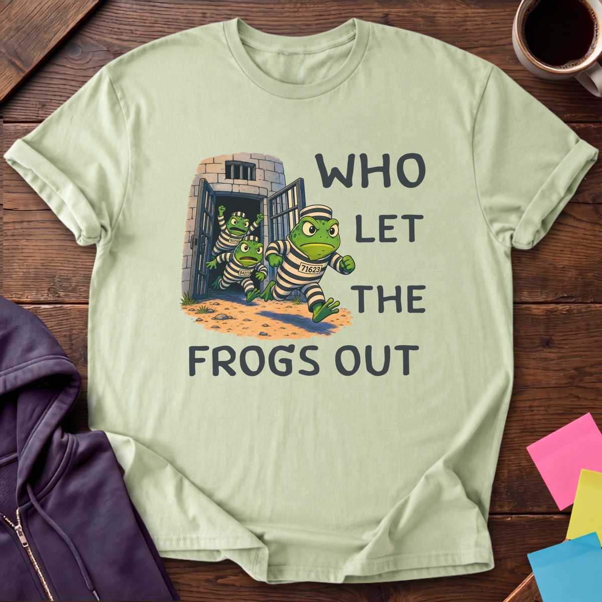 Frogs Out T-Shirt — Pistachio