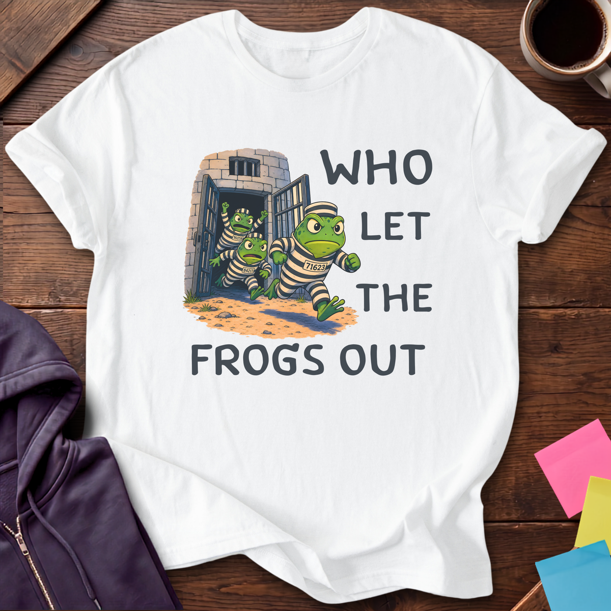Frogs Out T-Shirt — White
