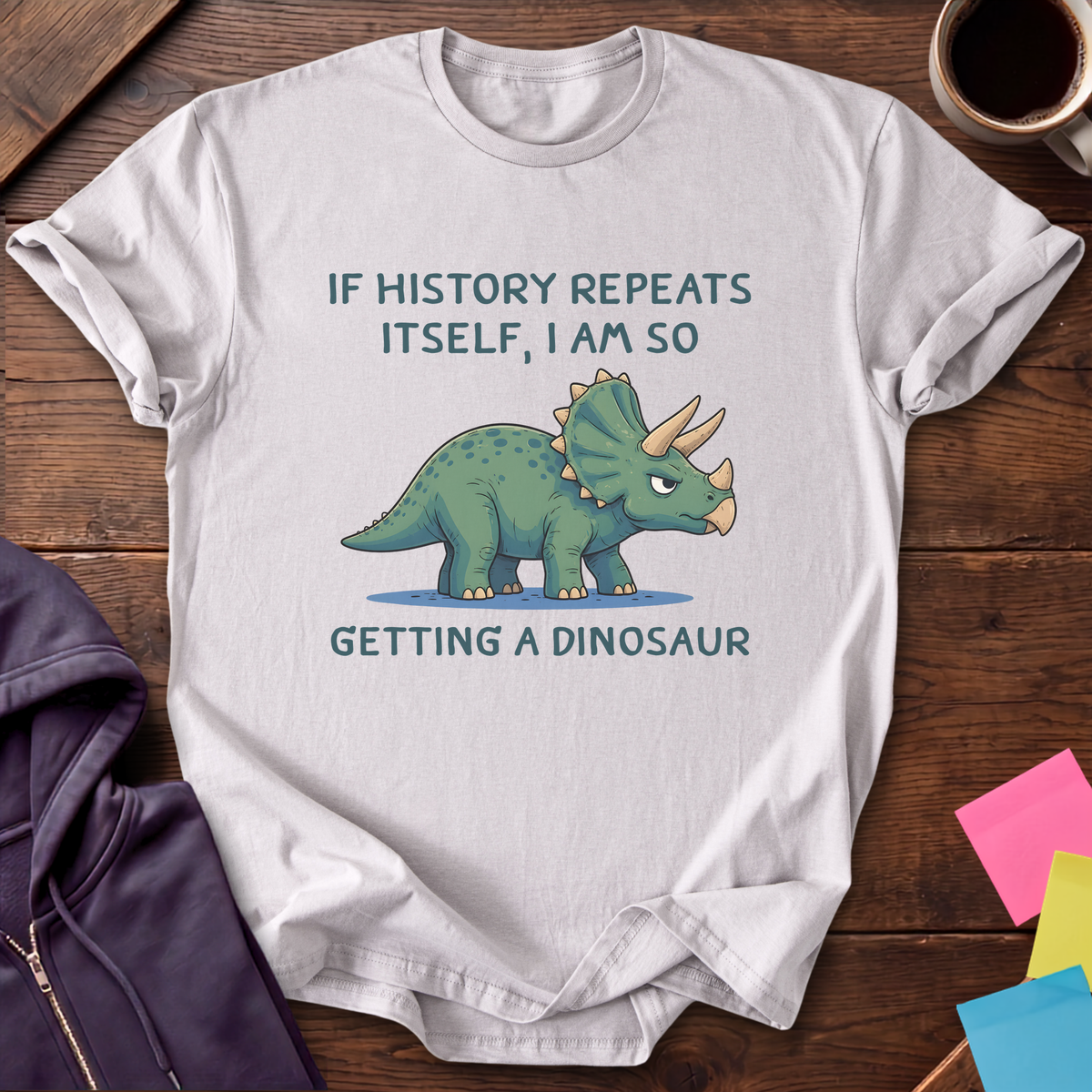 Getting A Dinosaur T-Shirt — Ice Grey
