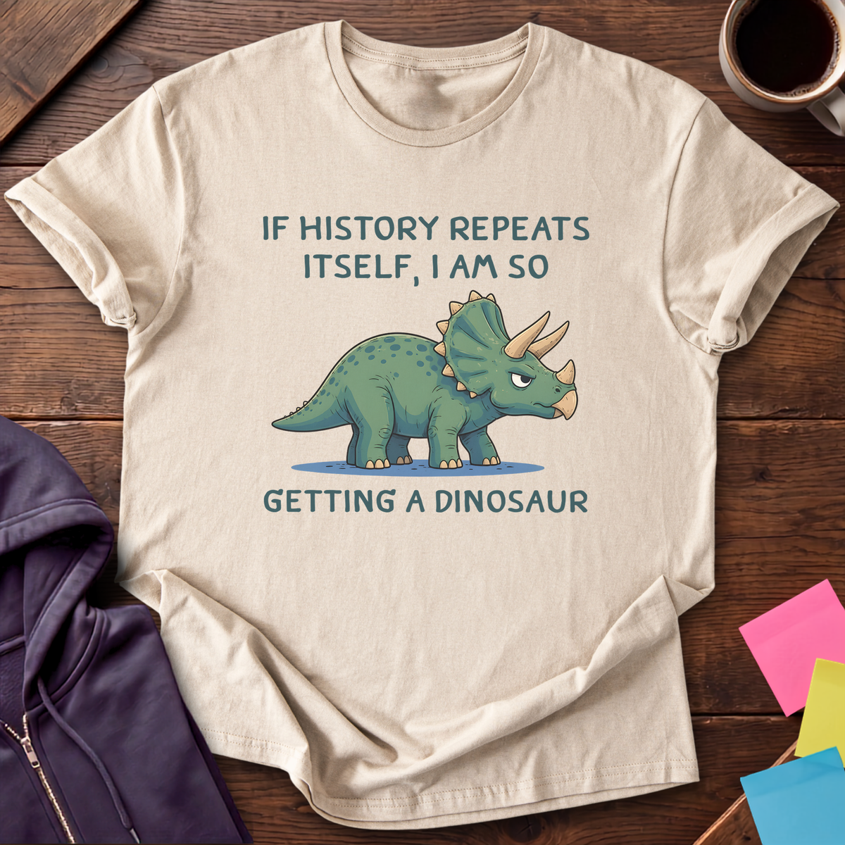 Getting A Dinosaur T-Shirt — Sand