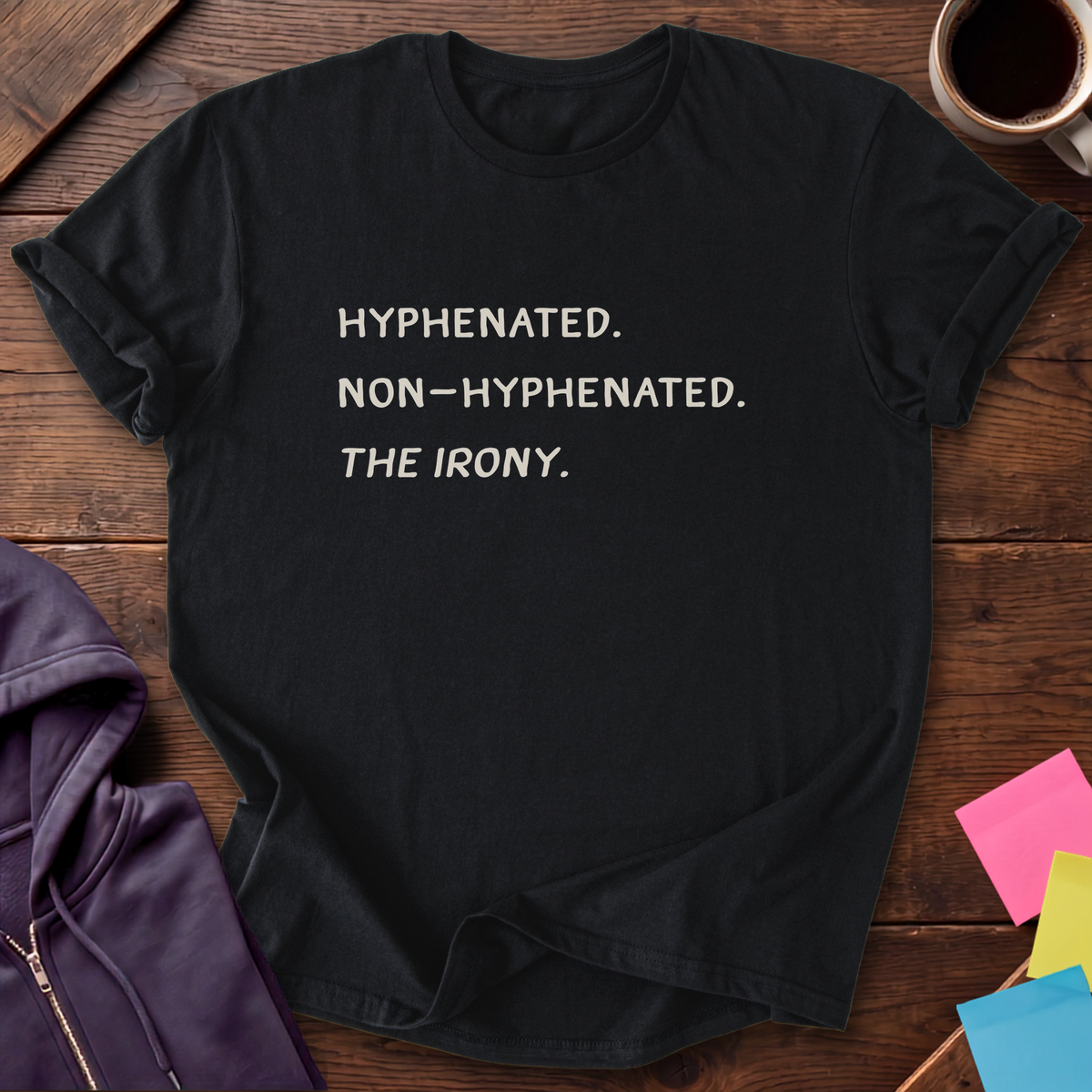 Hyphenated Last Name T-Shirt — Black