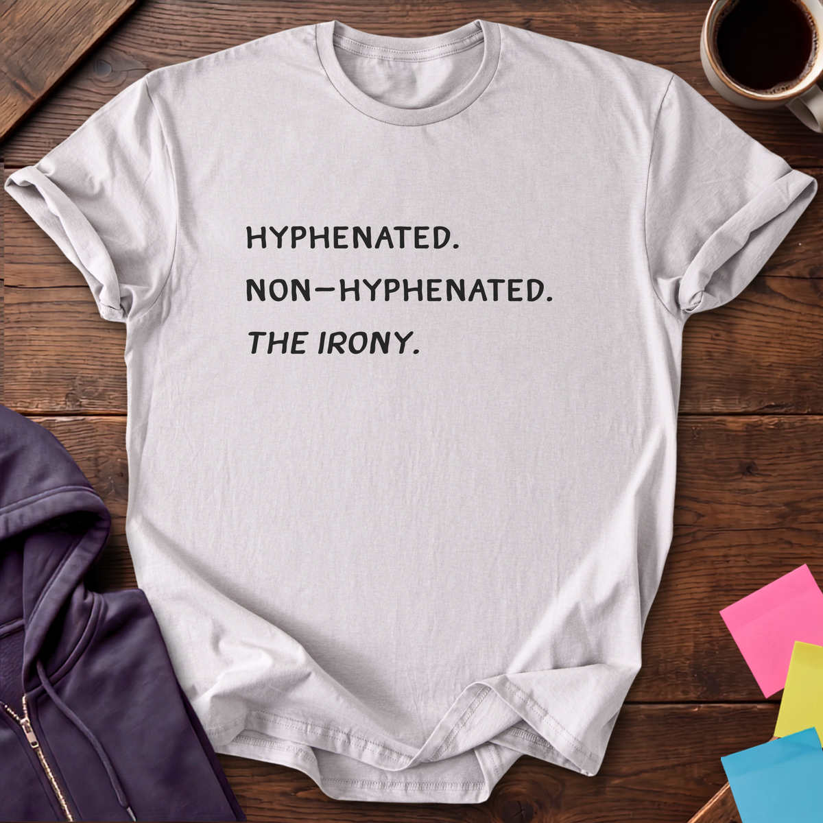 Hyphenated Last Name T-Shirt — Ice Grey
