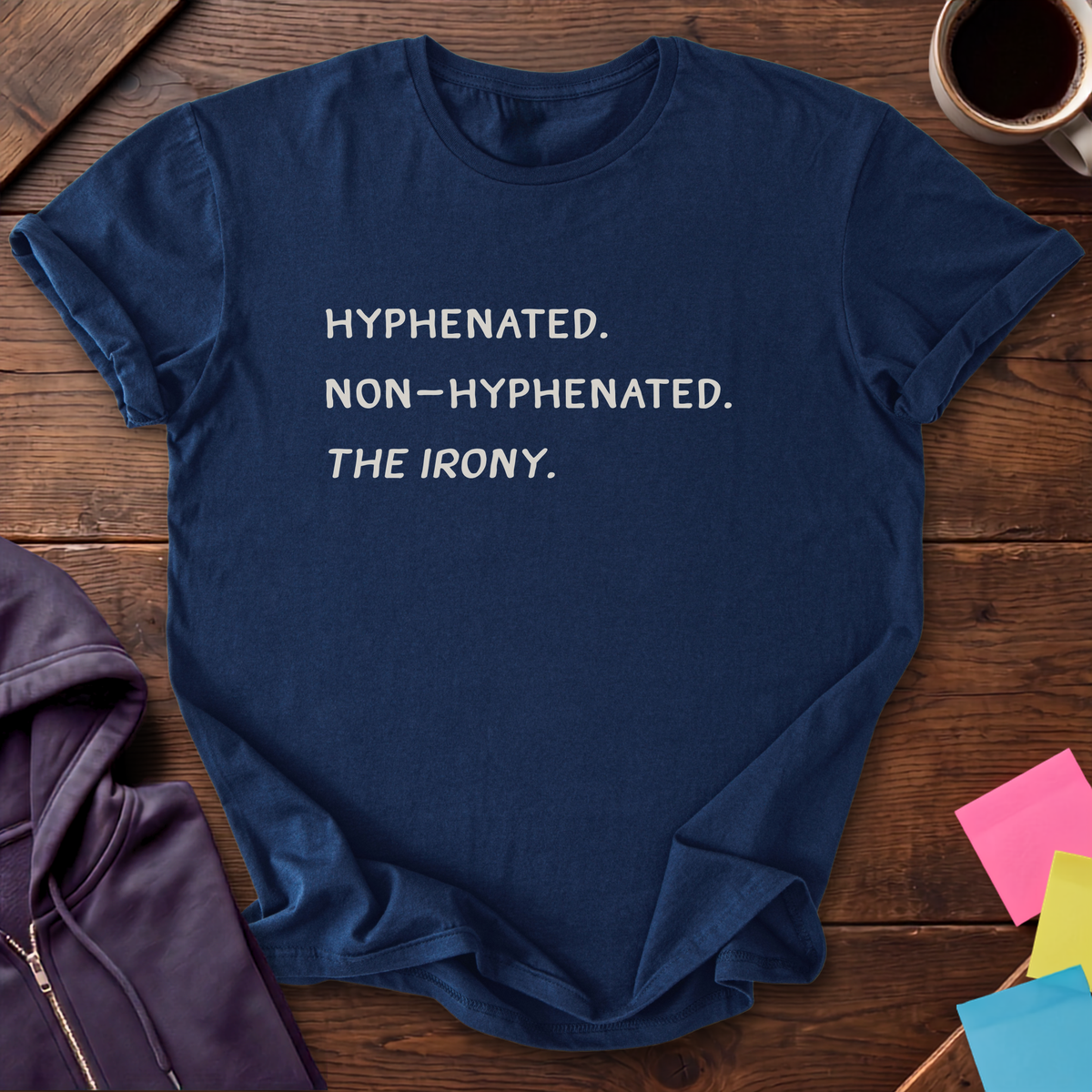 Hyphenated Last Name T-Shirt — Navy