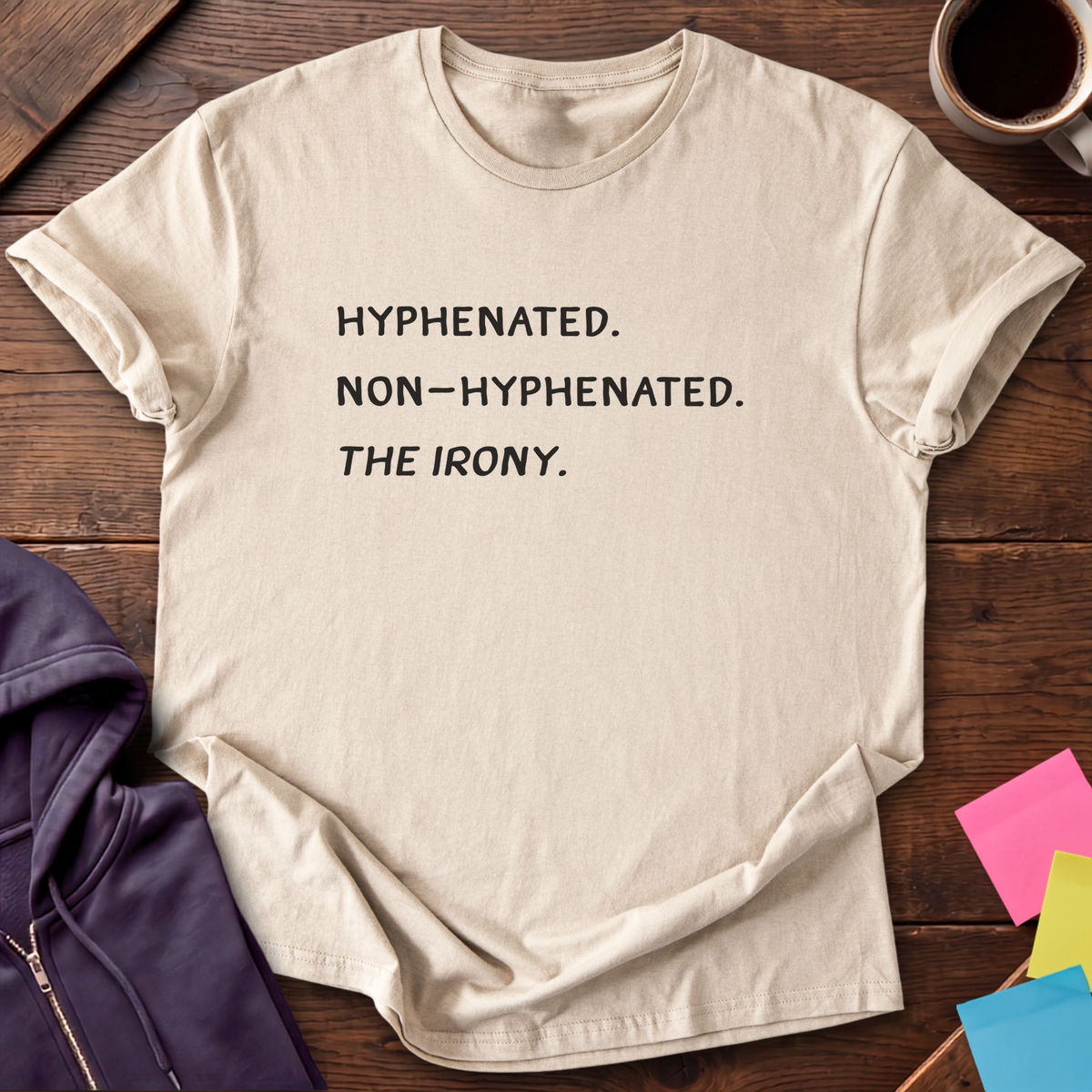 Hyphenated Last Name T-Shirt — Sand