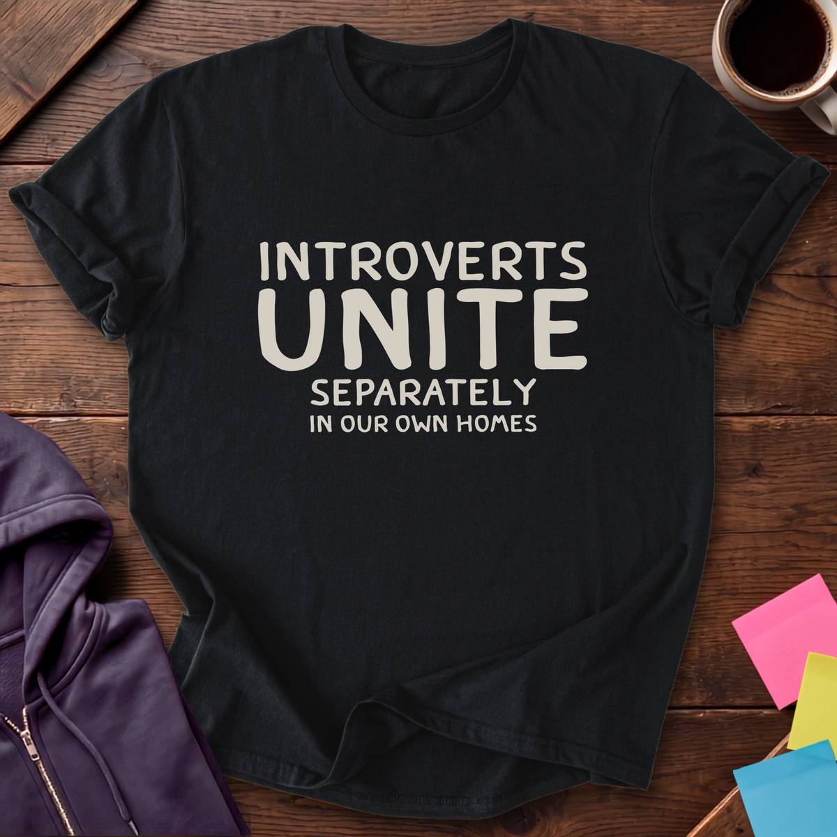 Introverts Unite T-Shirt — Black