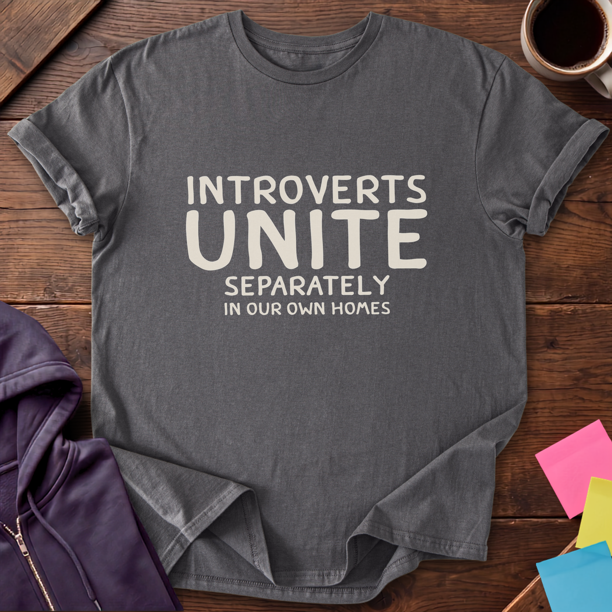 Introverts Unite T-Shirt — Charcoal