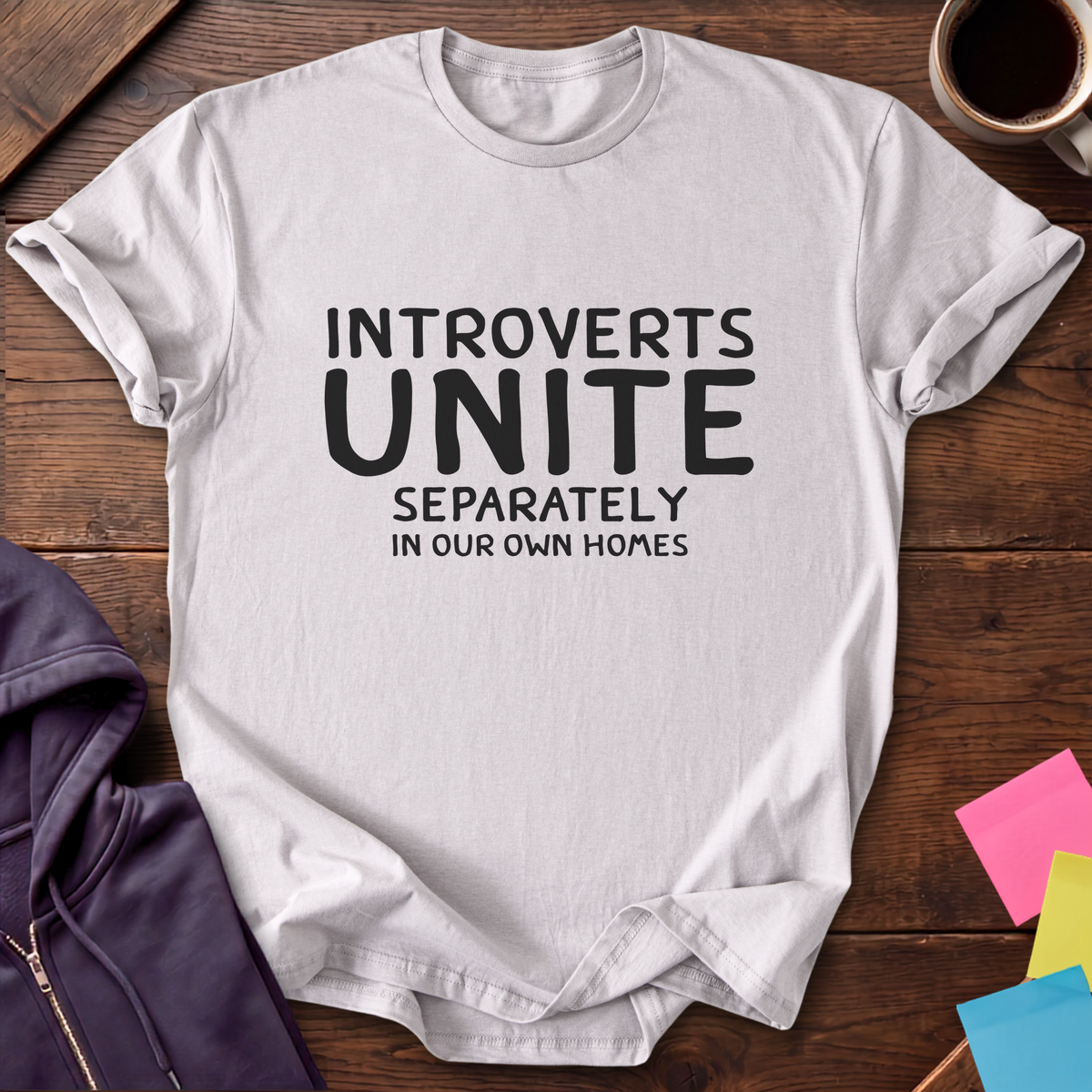 Introverts Unite T-Shirt — Ice Grey