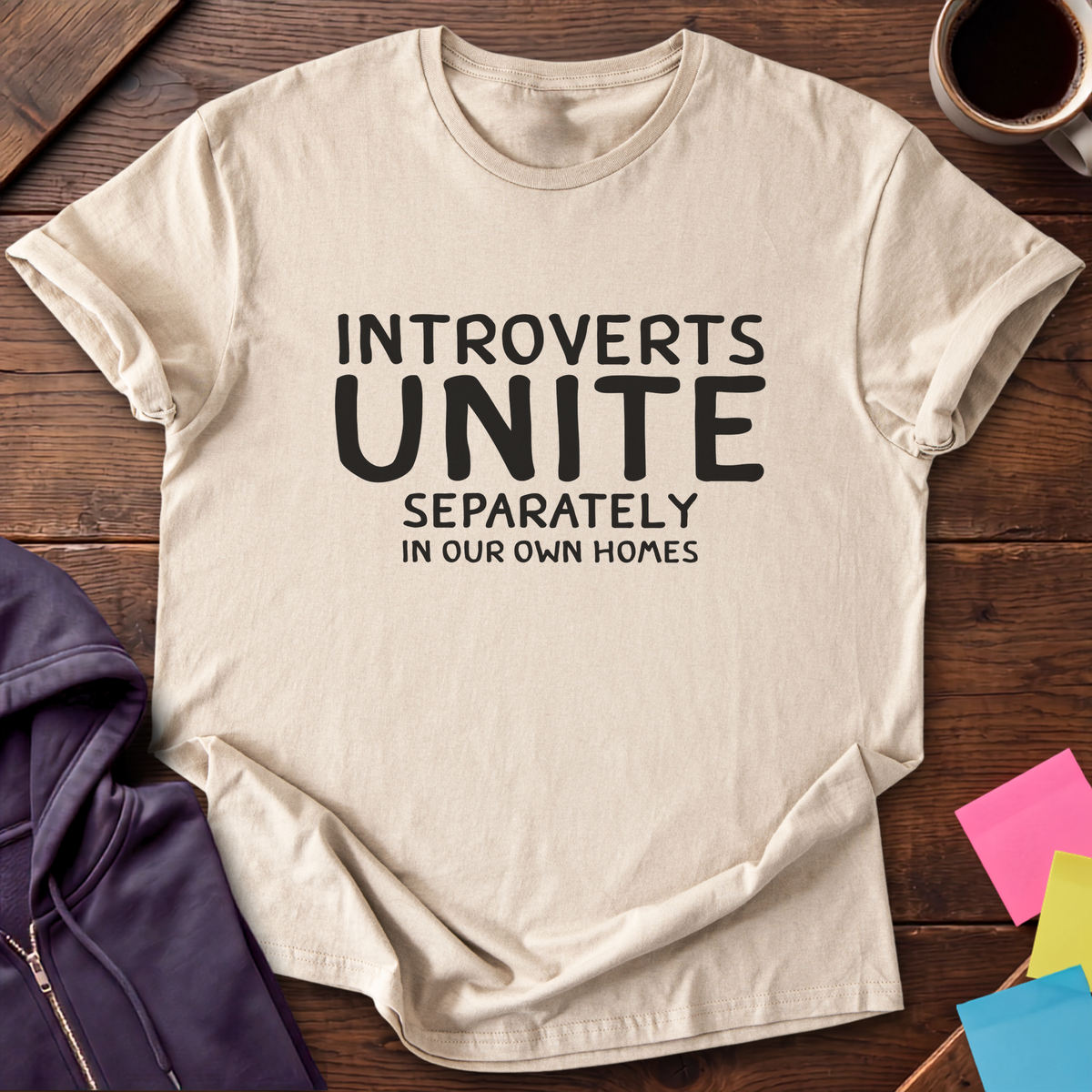 Introverts Unite T-Shirt — Sand