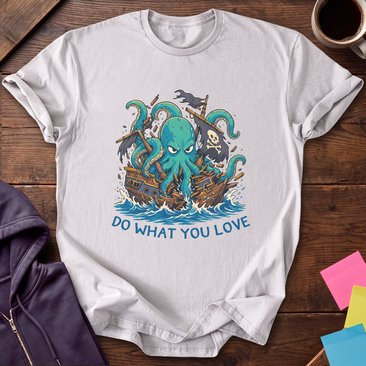 Kraken Do What You Love T-Shirt — Ice Grey