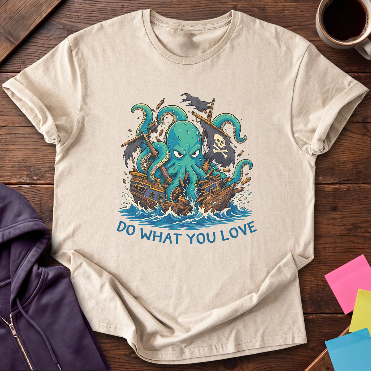 Kraken Do What You Love T-Shirt — Sand