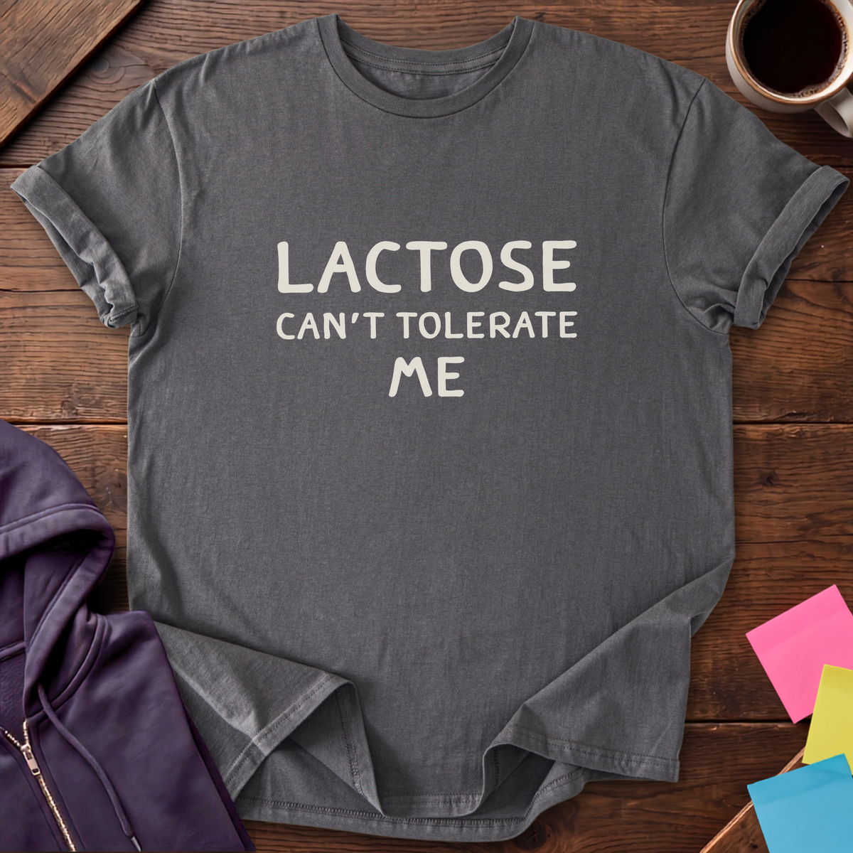 Lactose Can't Tolerate Me T-Shirt — Charcoal