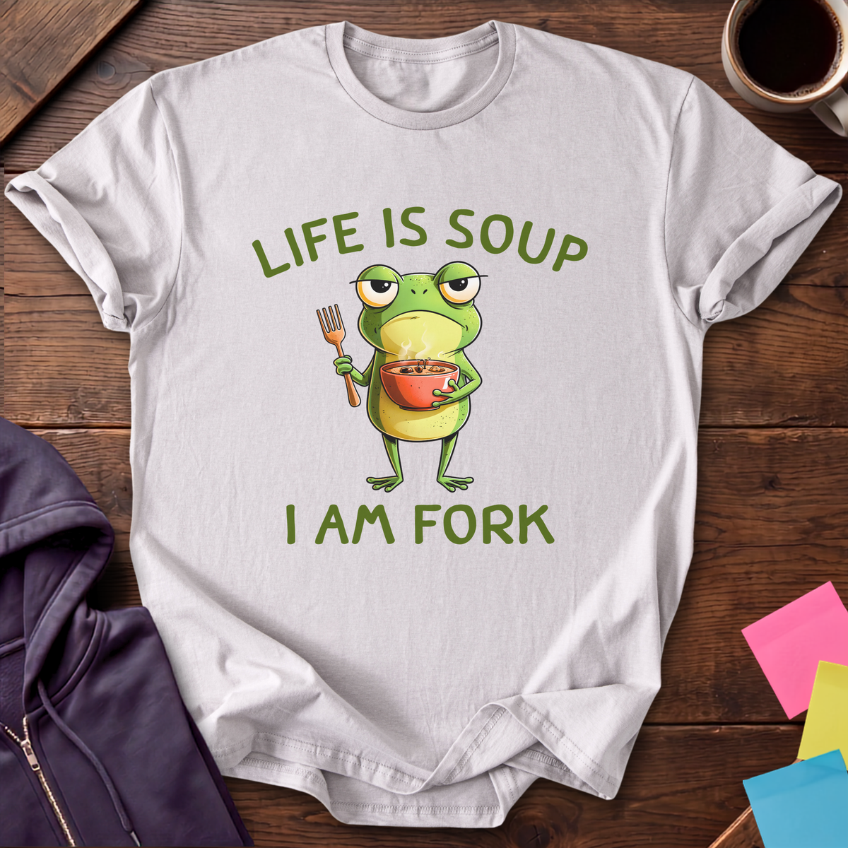 Life Is Soup T-Shirt — Ice Grey
