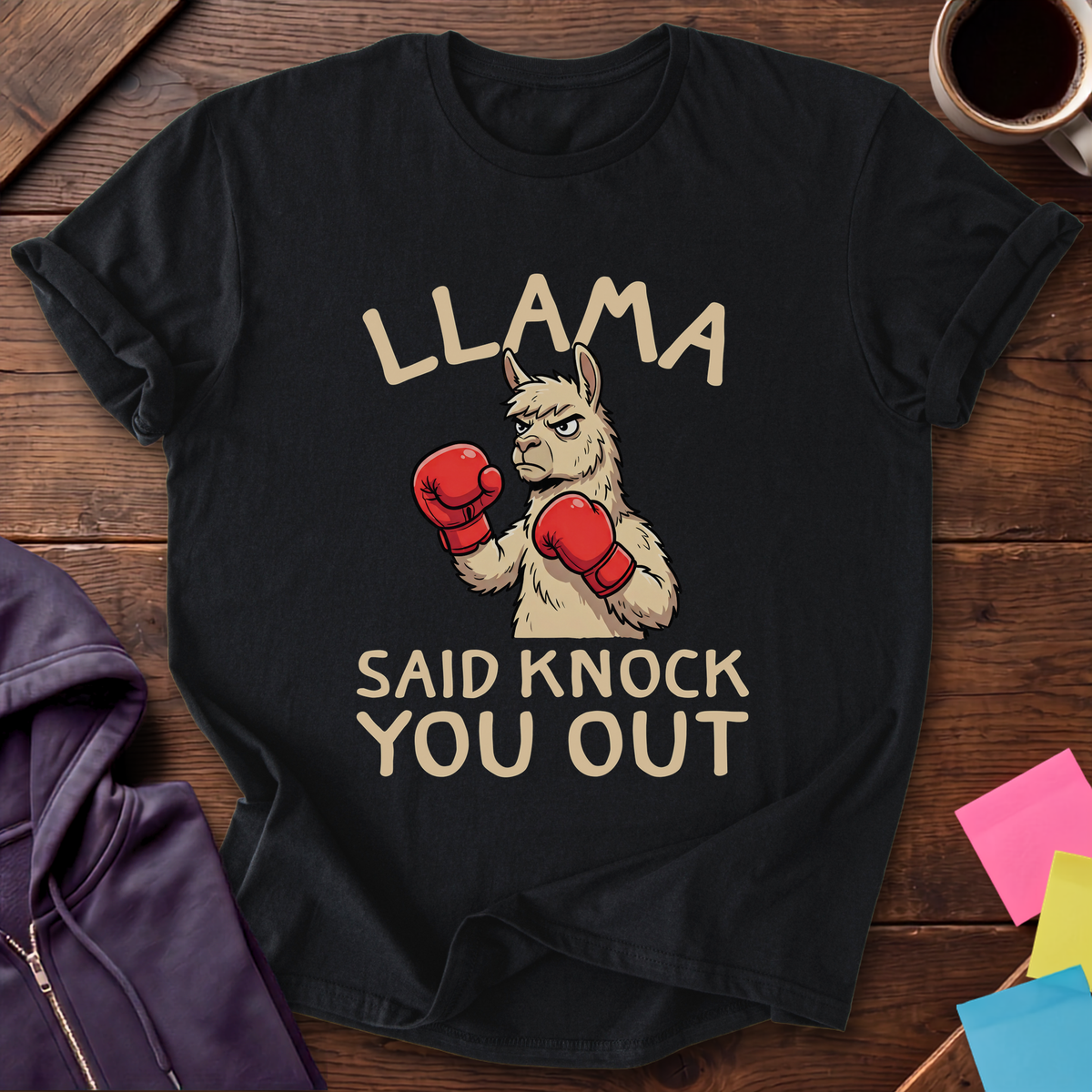 Llama Said Knock You Out T-Shirt — Black