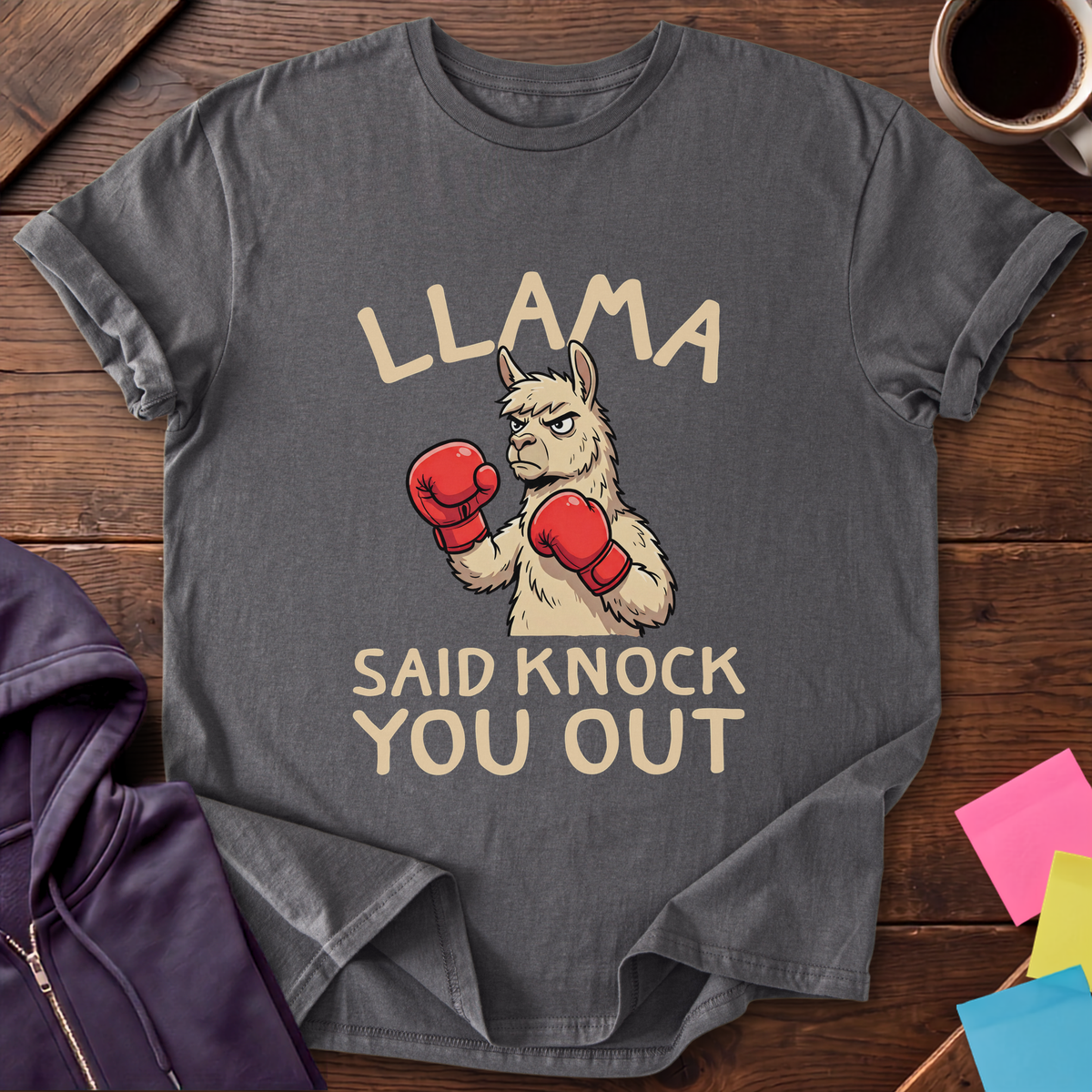 Llama Said Knock You Out T-Shirt — Charcoal