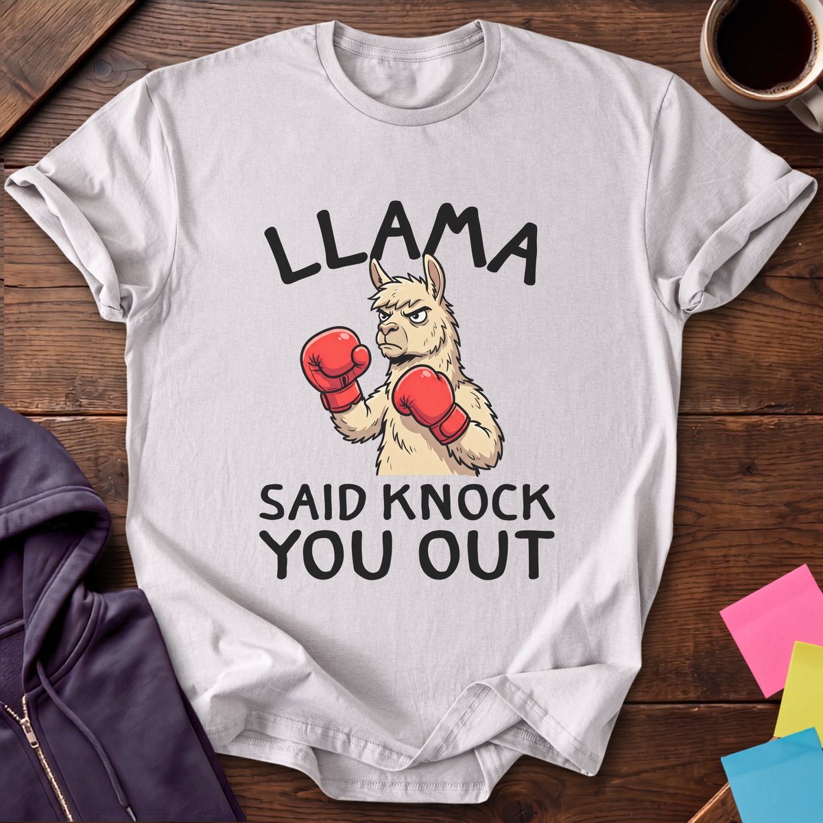 Llama Said Knock You Out T-Shirt — Ice Grey