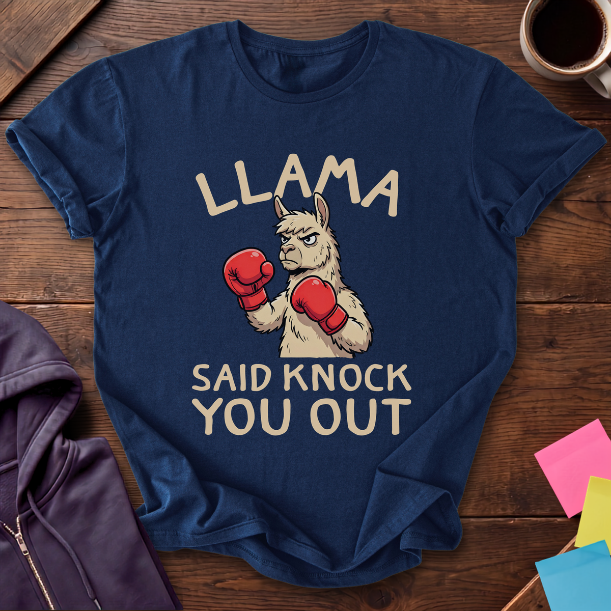 Llama Said Knock You Out T-Shirt — Navy